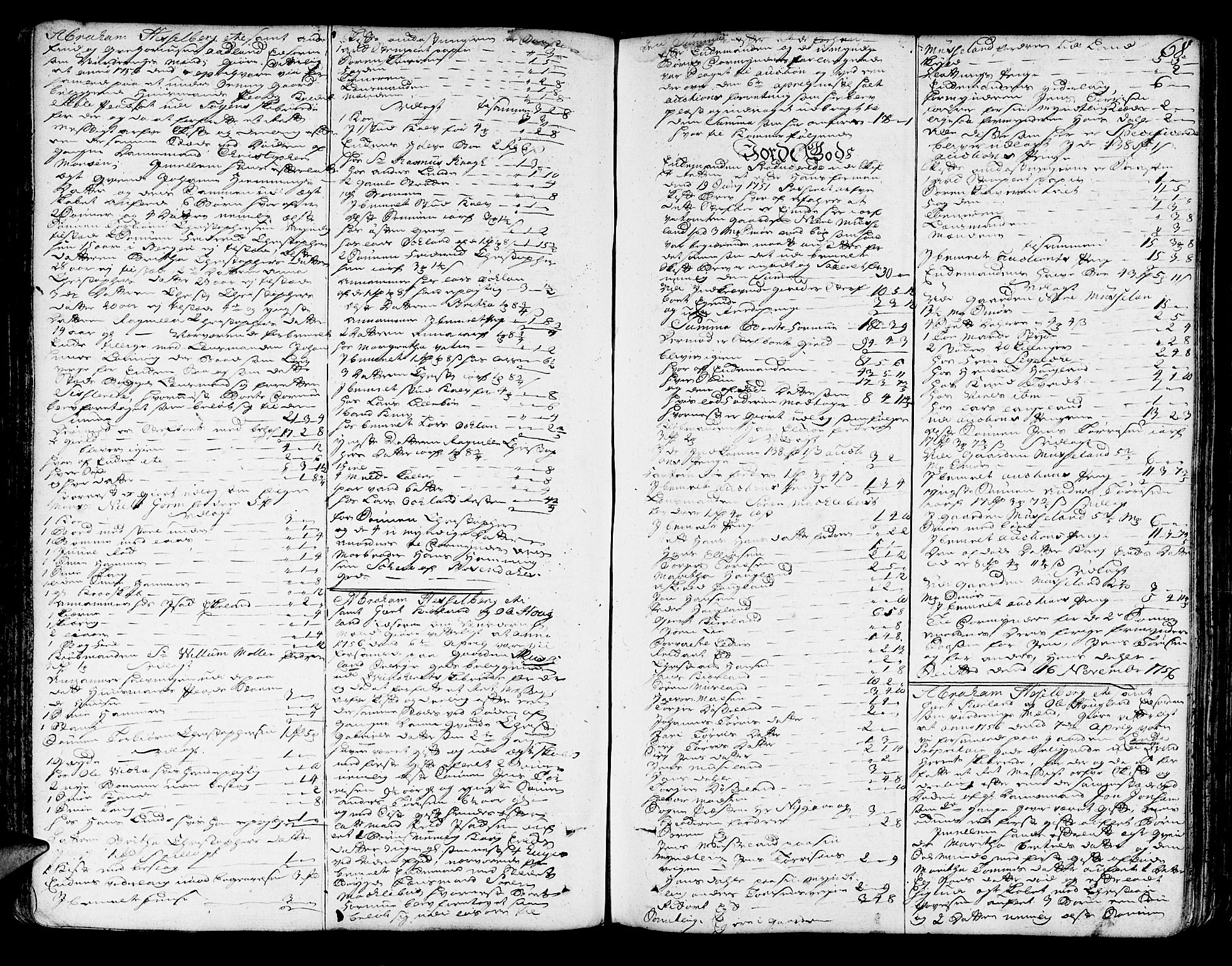 Sunnhordland sorenskrivar, SAB/A-2401/1/H/Ha/Haa/L0007: Skifteprotokollar. Register på lesesal. Fol. 901- ut, 1755-1760, s. 67b-68a