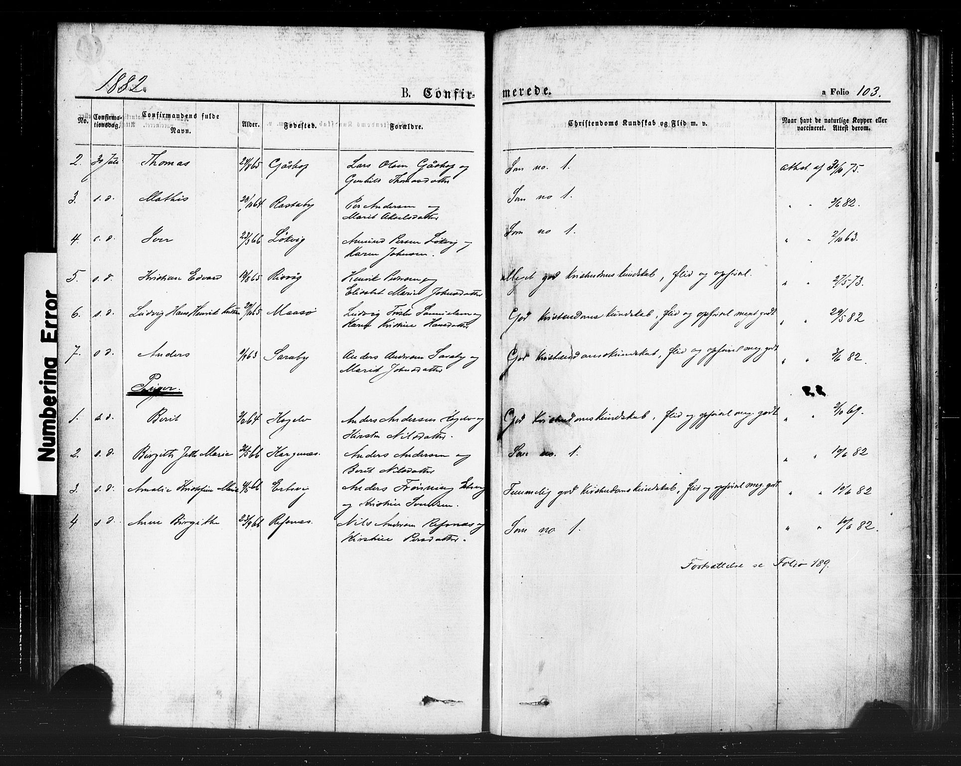 Hammerfest sokneprestkontor, AV/SATØ-S-1347/H/Ha/L0007.kirke: Ministerialbok nr. 7, 1869-1884, s. 103