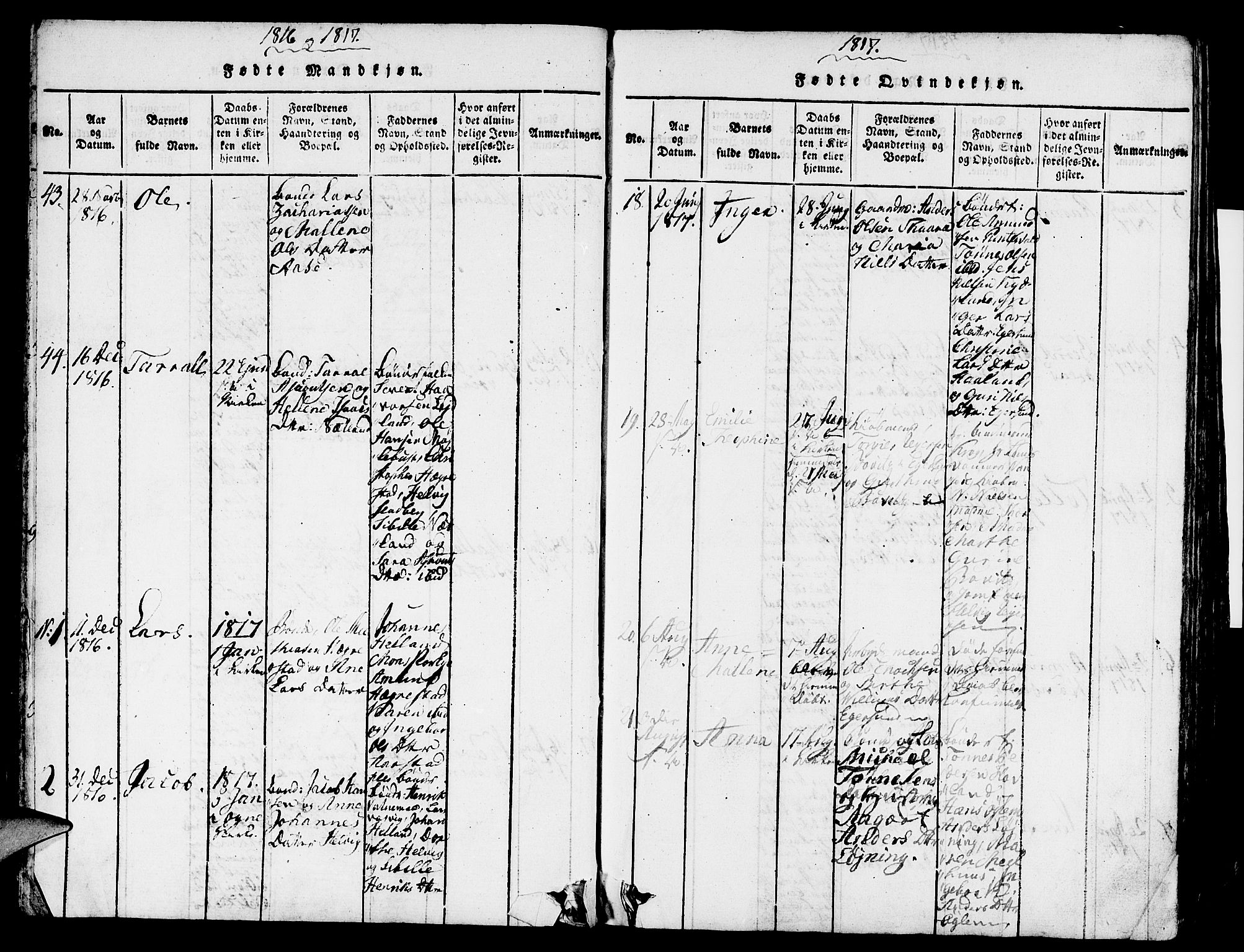 Eigersund sokneprestkontor, AV/SAST-A-101807/S08/L0007: Ministerialbok nr. A 7, 1815-1827