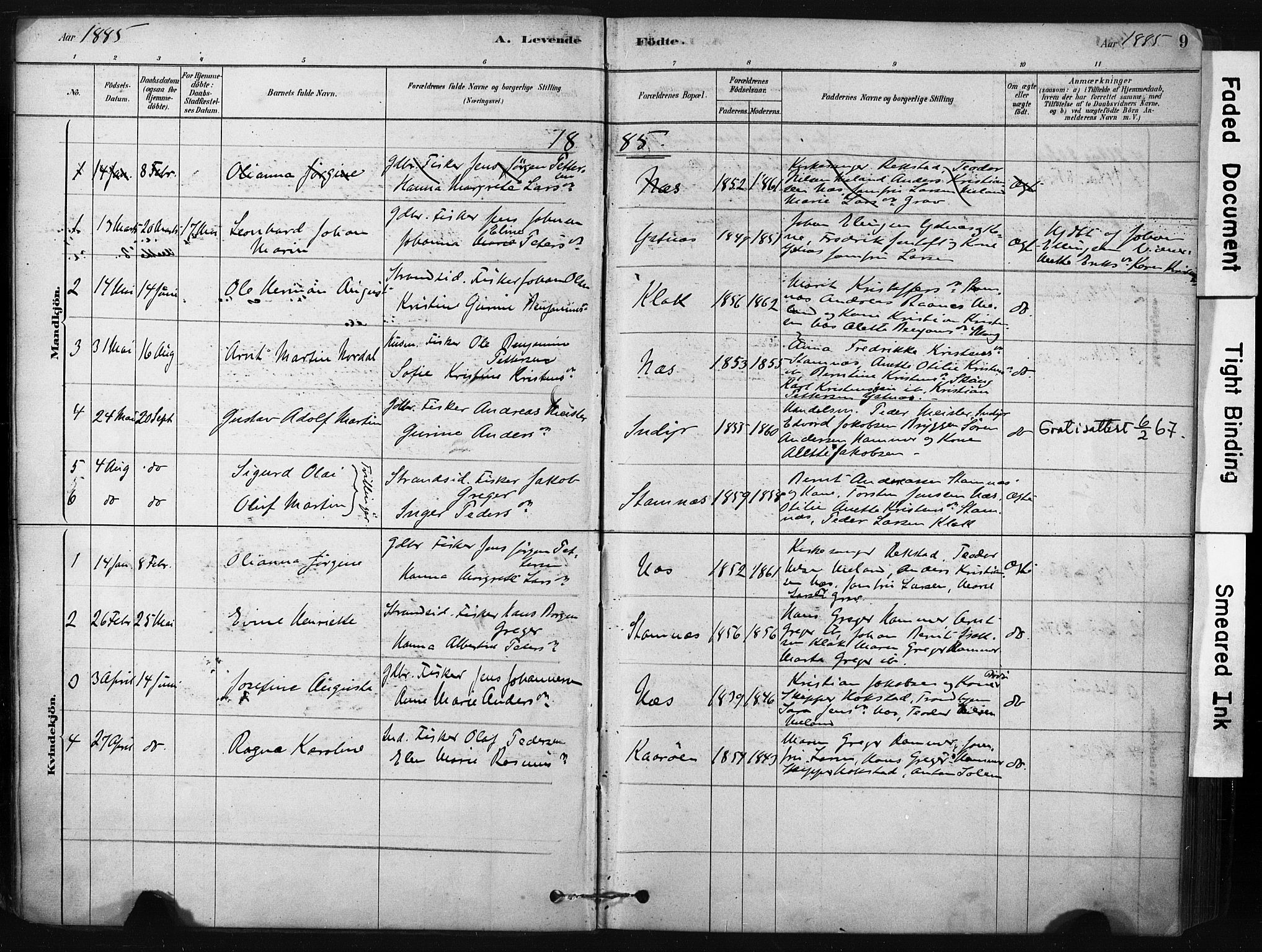 Ministerialprotokoller, klokkerbøker og fødselsregistre - Nordland, AV/SAT-A-1459/808/L0128: Ministerialbok nr. 808A01, 1880-1902, s. 9
