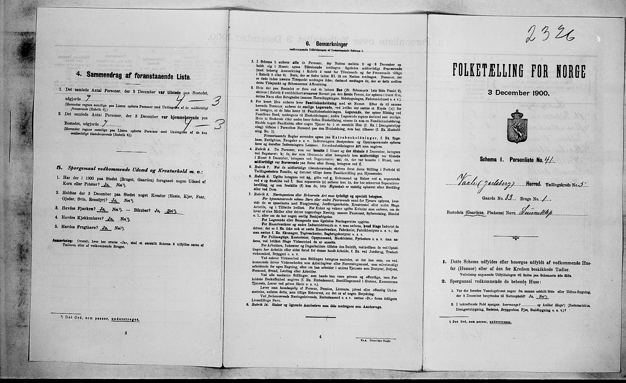 RA, Folketelling 1900 for 0716 Våle herred, 1900, s. 642