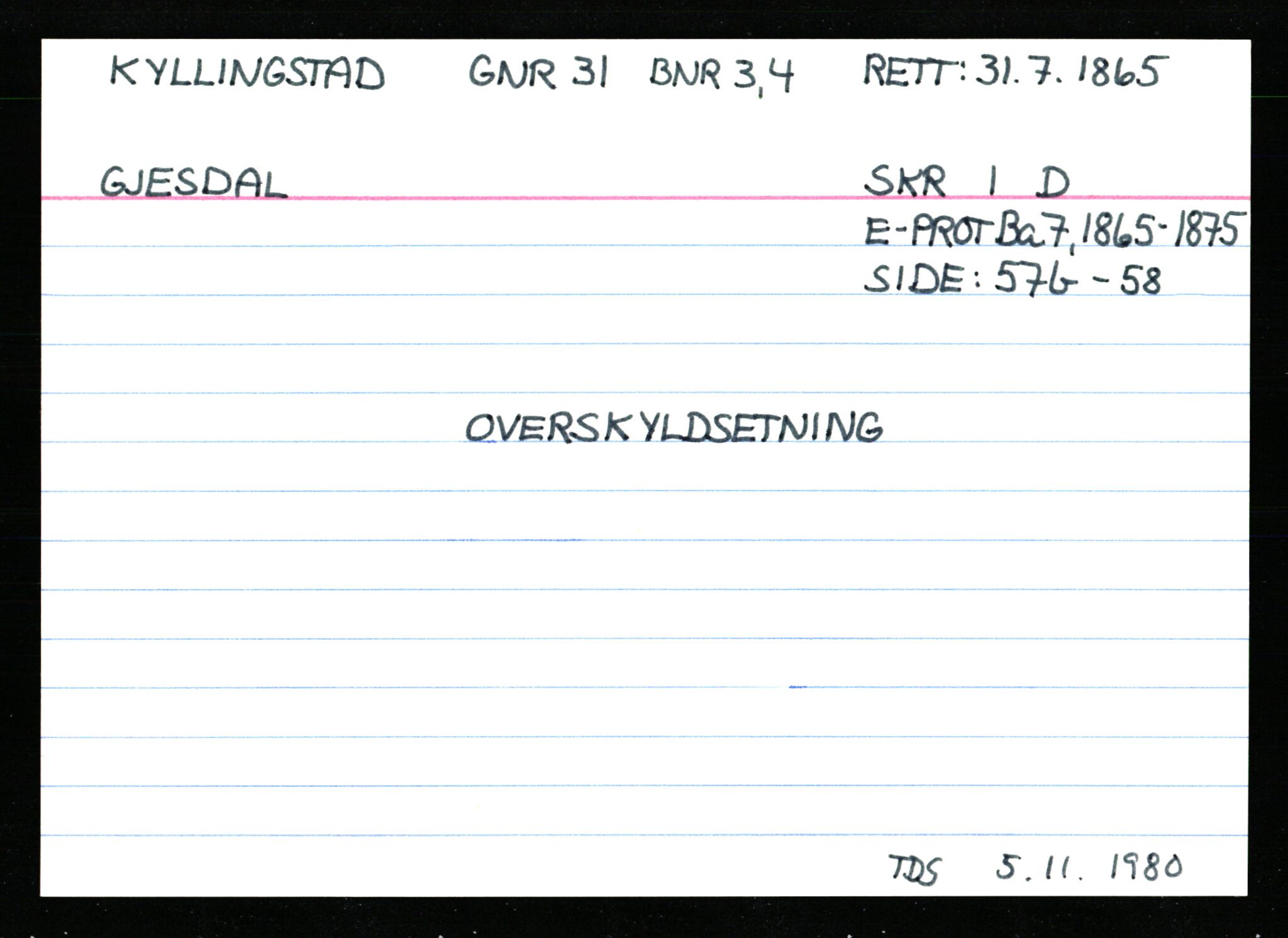 Statsarkivet i Stavanger, AV/SAST-A-101971/03/Y/Ym/L0033: Åstedskort sortert etter gårdsnavn: Kvelland - Lagestranden, 1600-1950, s. 497