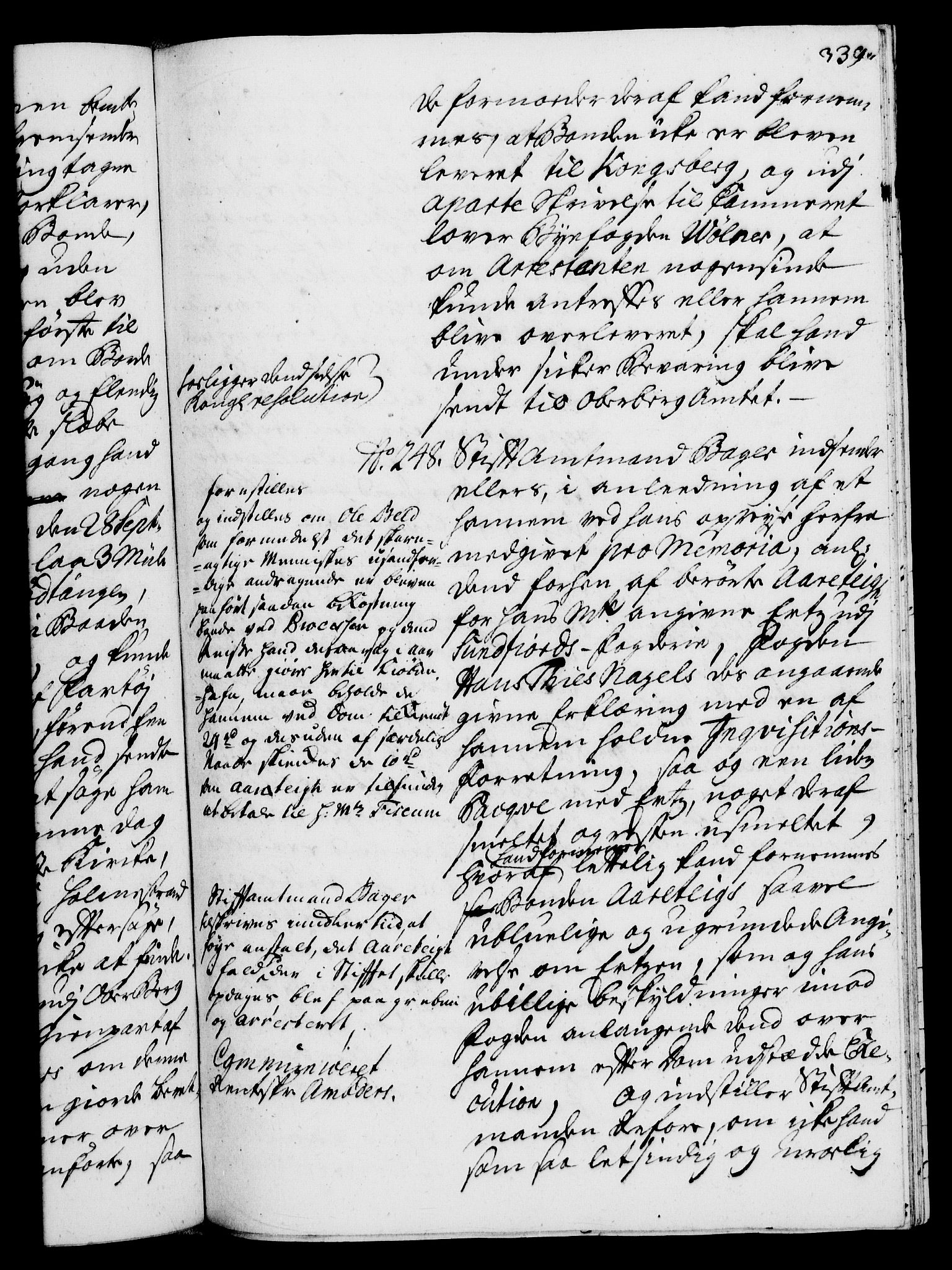 Rentekammeret, Kammerkanselliet, RA/EA-3111/G/Gh/Gha/L0020: Norsk ekstraktmemorialprotokoll (merket RK 53.65), 1738-1739, s. 339