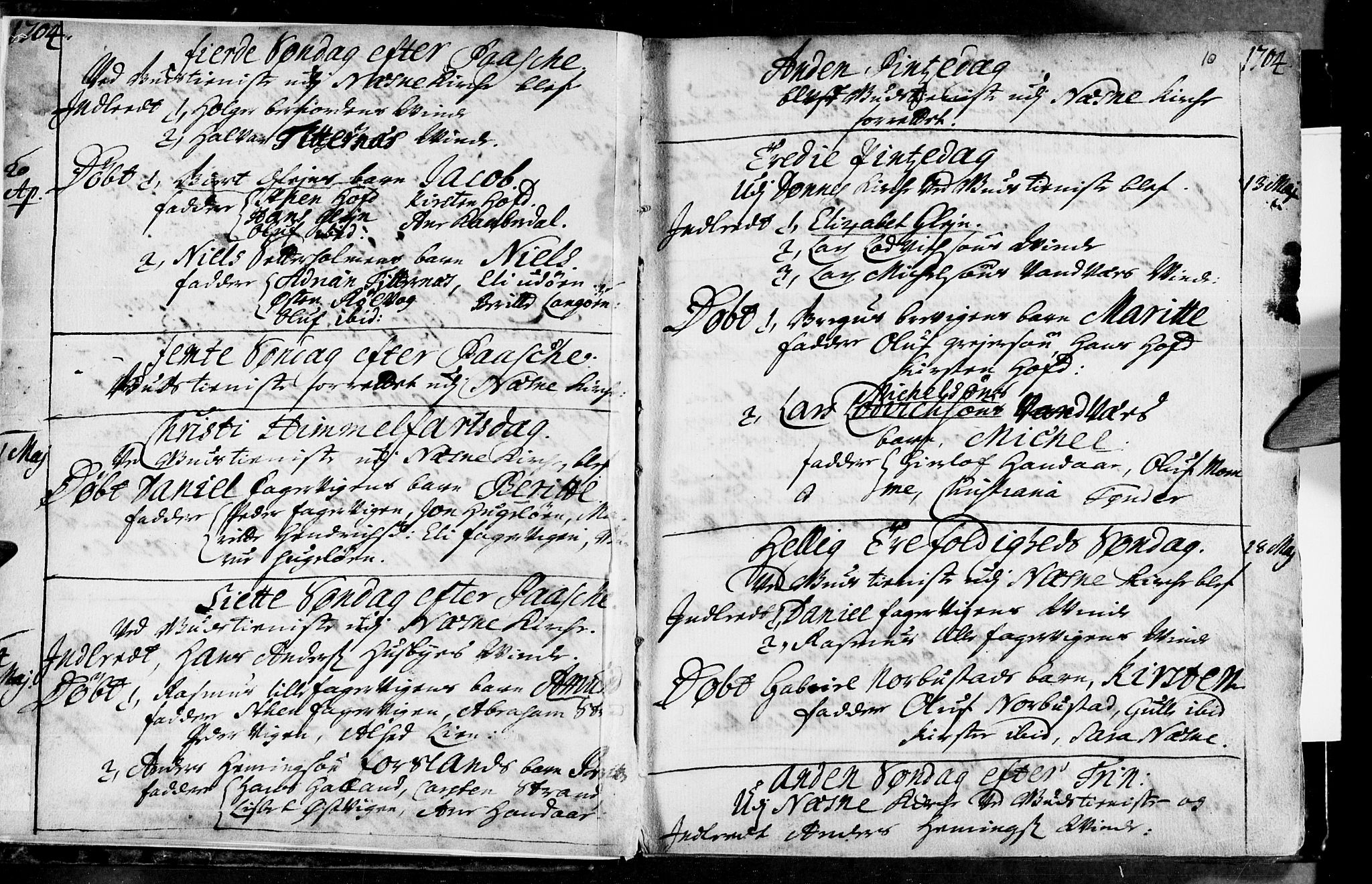 Ministerialprotokoller, klokkerbøker og fødselsregistre - Nordland, AV/SAT-A-1459/838/L0542: Ministerialbok nr. 838A01, 1704-1737, s. 10
