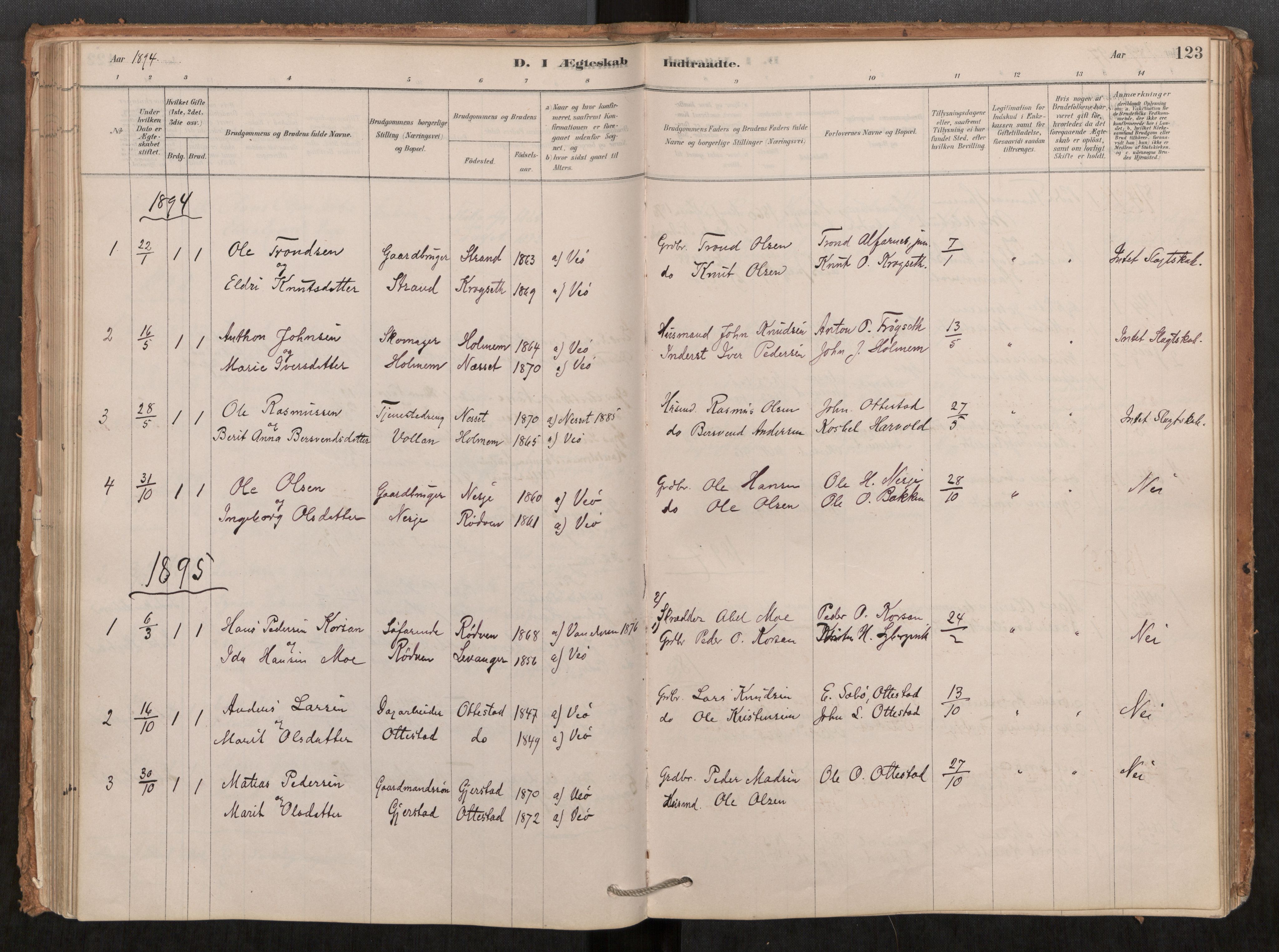 Ministerialprotokoller, klokkerbøker og fødselsregistre - Møre og Romsdal, AV/SAT-A-1454/548/L0615: Ministerialbok nr. 548A02, 1878-1906, s. 123