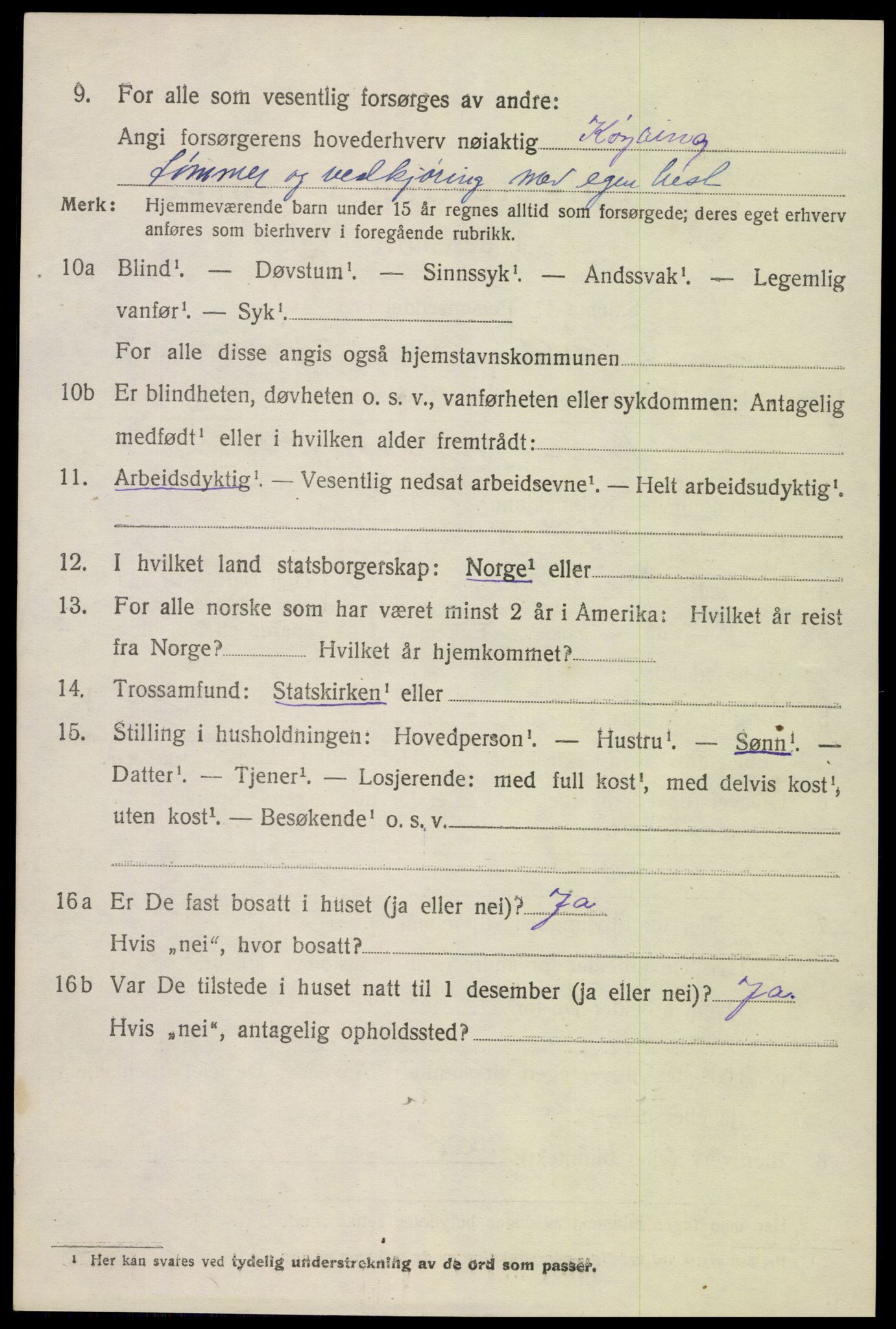 SAK, Folketelling 1920 for 0936 Hornnes herred, 1920, s. 1340