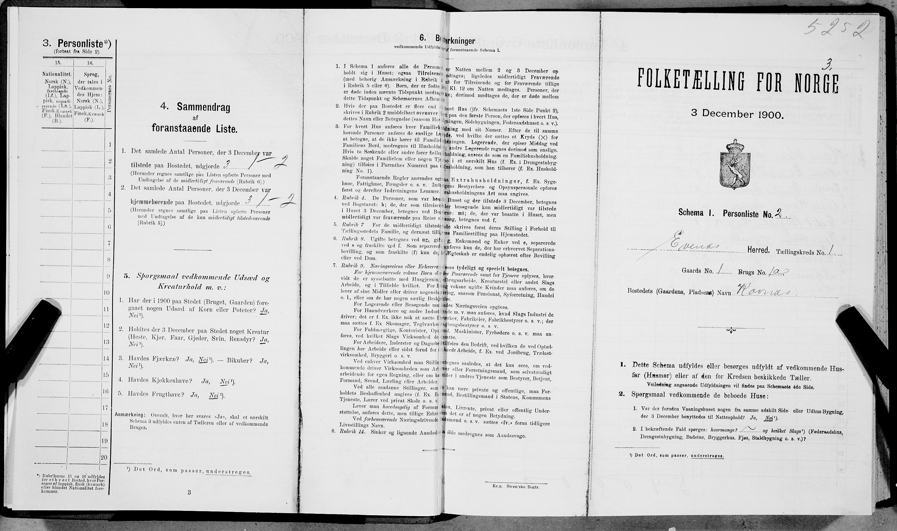 SAT, Folketelling 1900 for 1853 Evenes herred, 1900, s. 29