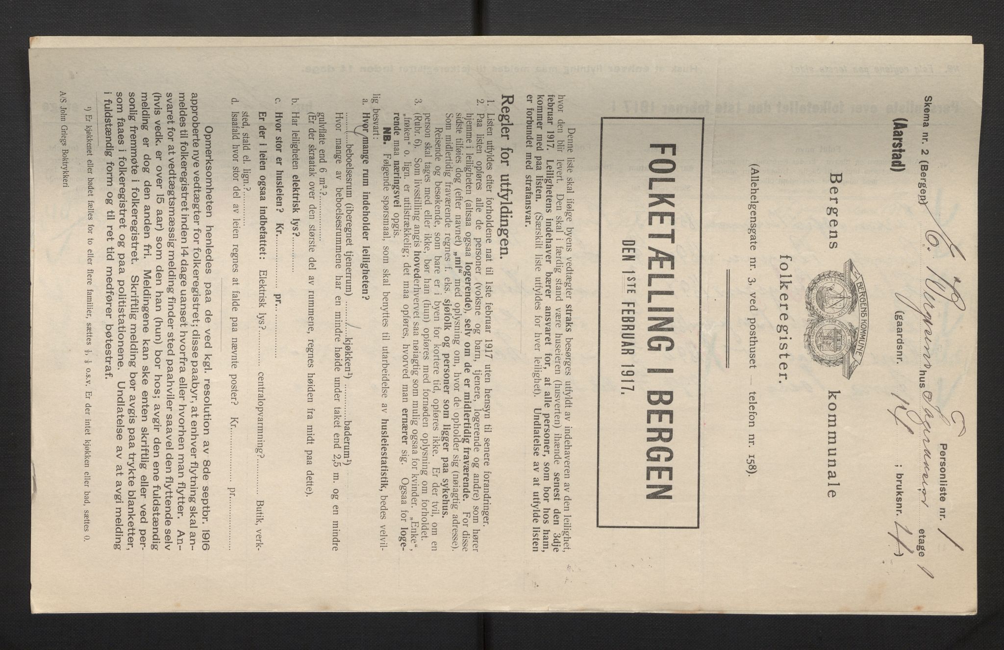 SAB, Kommunal folketelling 1917 for Bergen kjøpstad, 1917, s. 52563
