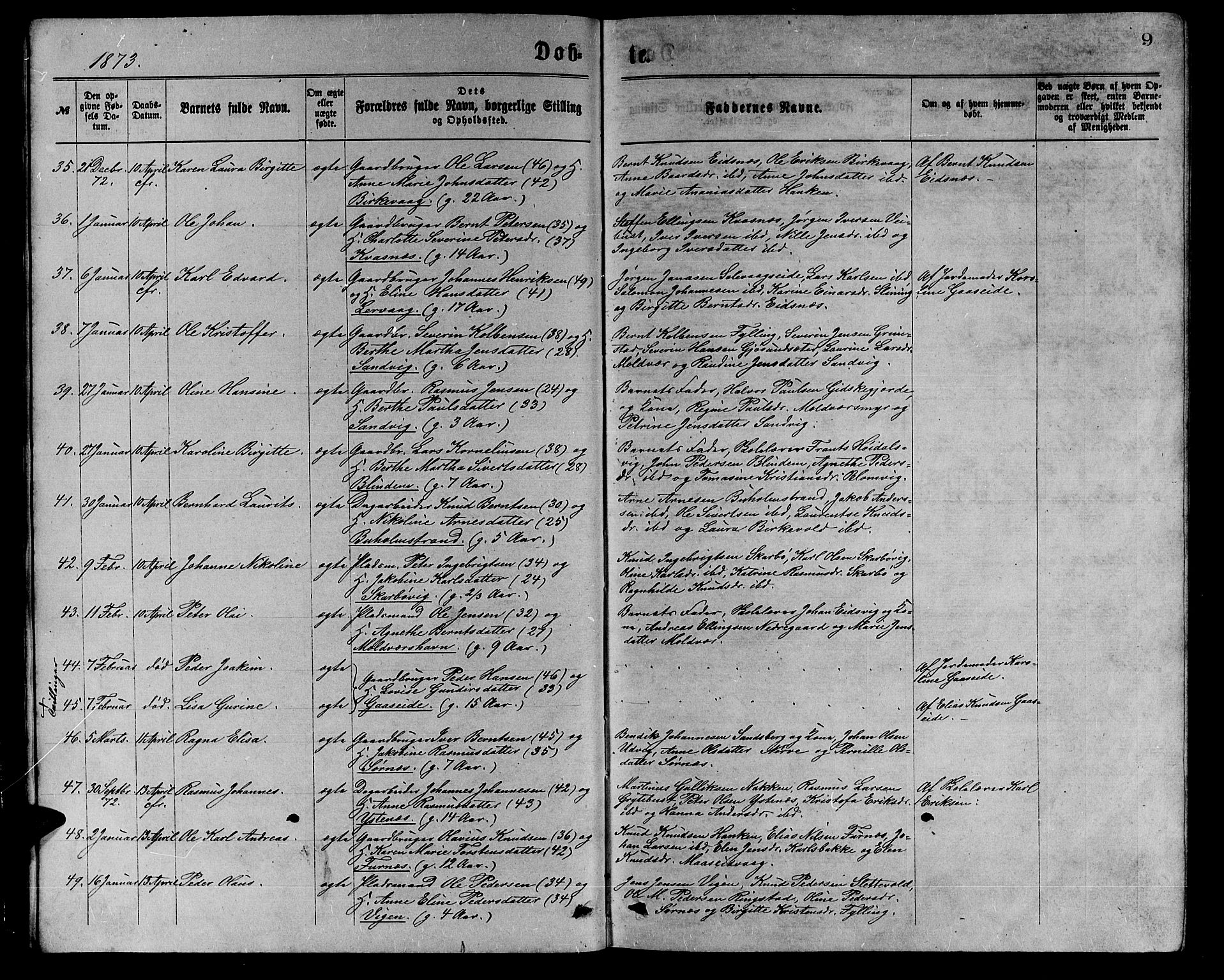 Ministerialprotokoller, klokkerbøker og fødselsregistre - Møre og Romsdal, AV/SAT-A-1454/528/L0429: Klokkerbok nr. 528C10, 1872-1886, s. 9