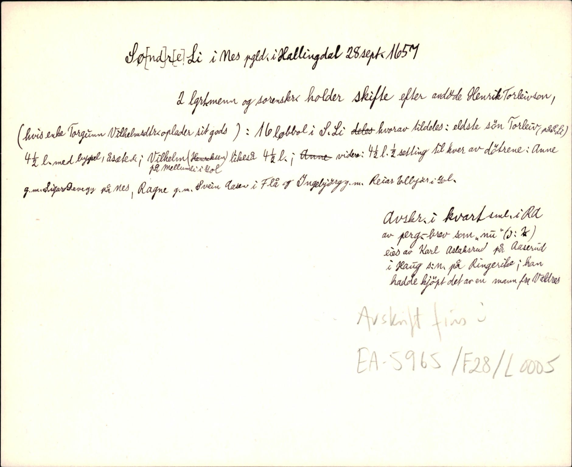 Riksarkivets diplomsamling, AV/RA-EA-5965/F35/F35d/L0004: Innlånte diplomer, seddelregister, 1643-1660, s. 505