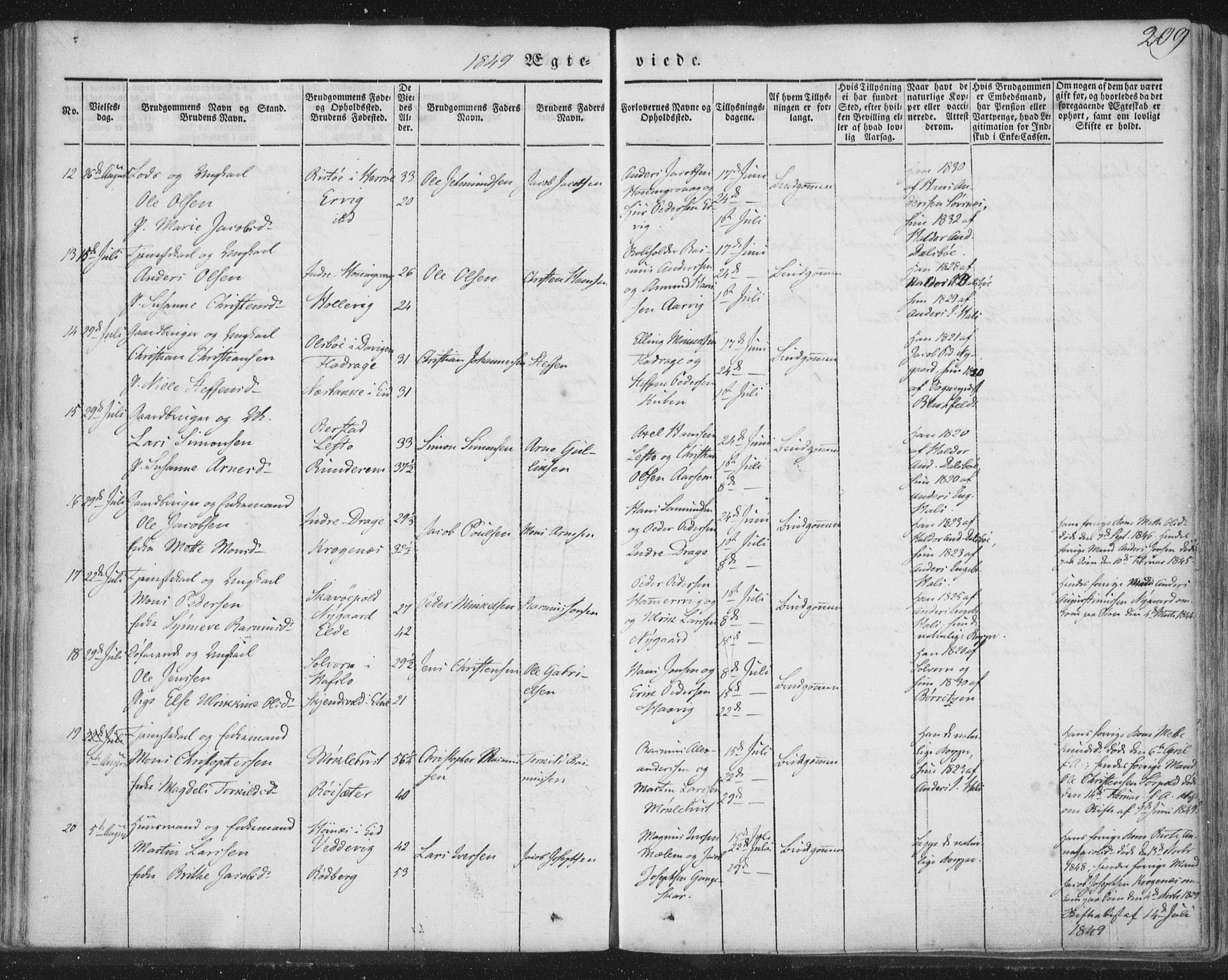 Selje sokneprestembete, AV/SAB-A-99938/H/Ha/Haa/Haaa: Ministerialbok nr. A 10, 1844-1858, s. 209