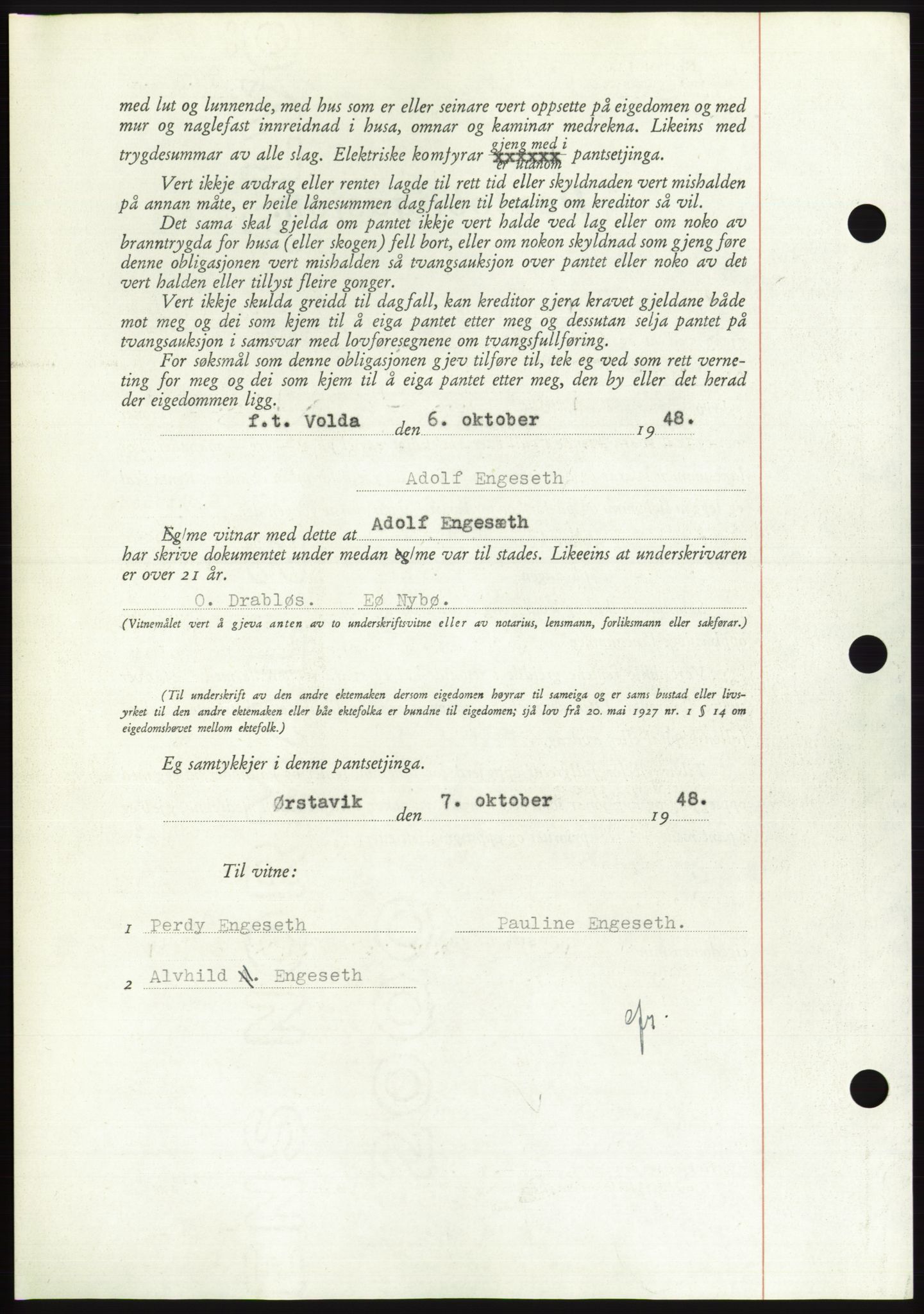 Søre Sunnmøre sorenskriveri, AV/SAT-A-4122/1/2/2C/L0116: Pantebok nr. 4B, 1948-1949, Dagboknr: 1482/1948