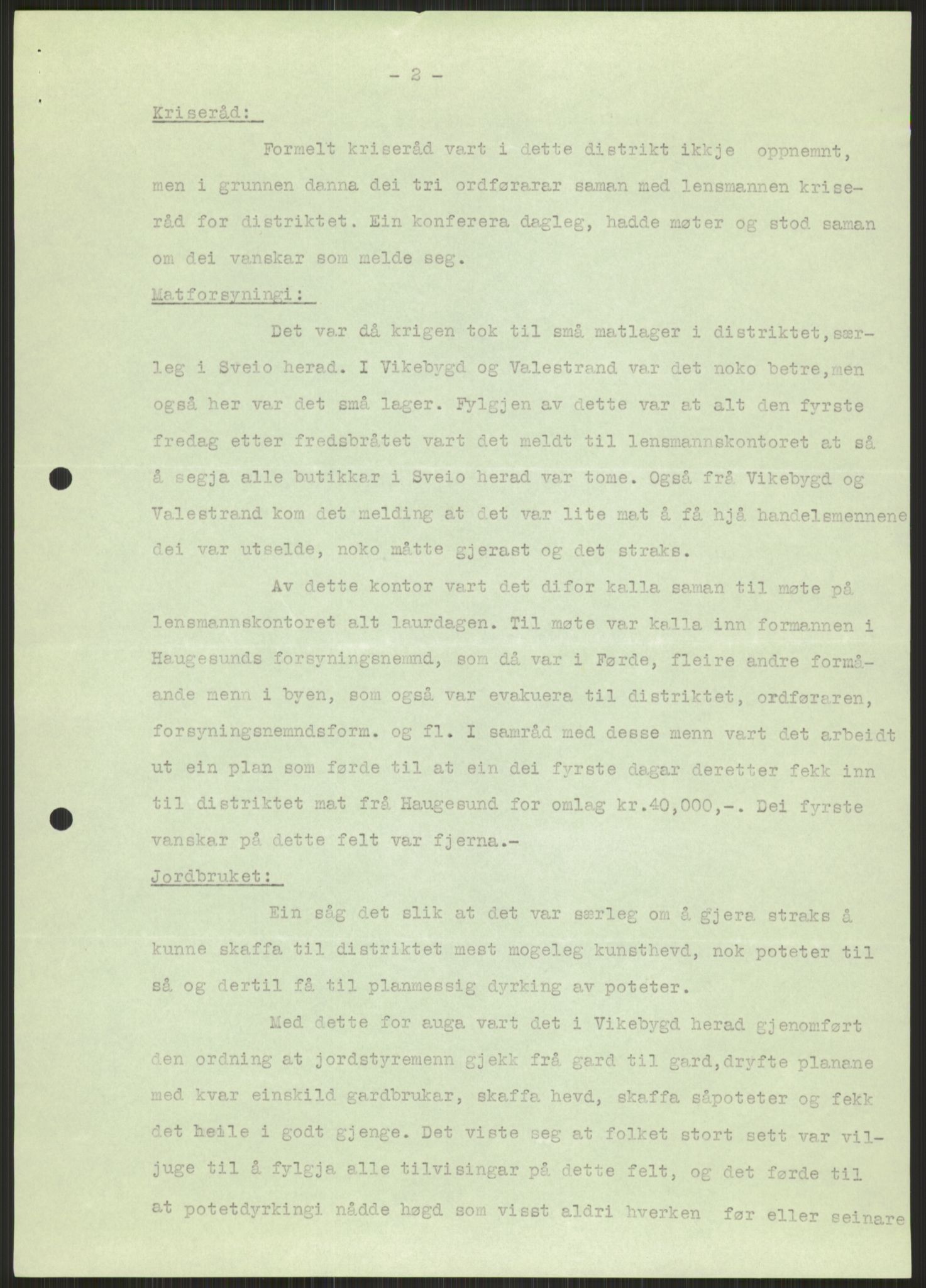 Forsvaret, Forsvarets krigshistoriske avdeling, RA/RAFA-2017/Y/Ya/L0015: II-C-11-31 - Fylkesmenn.  Rapporter om krigsbegivenhetene 1940., 1940, s. 422