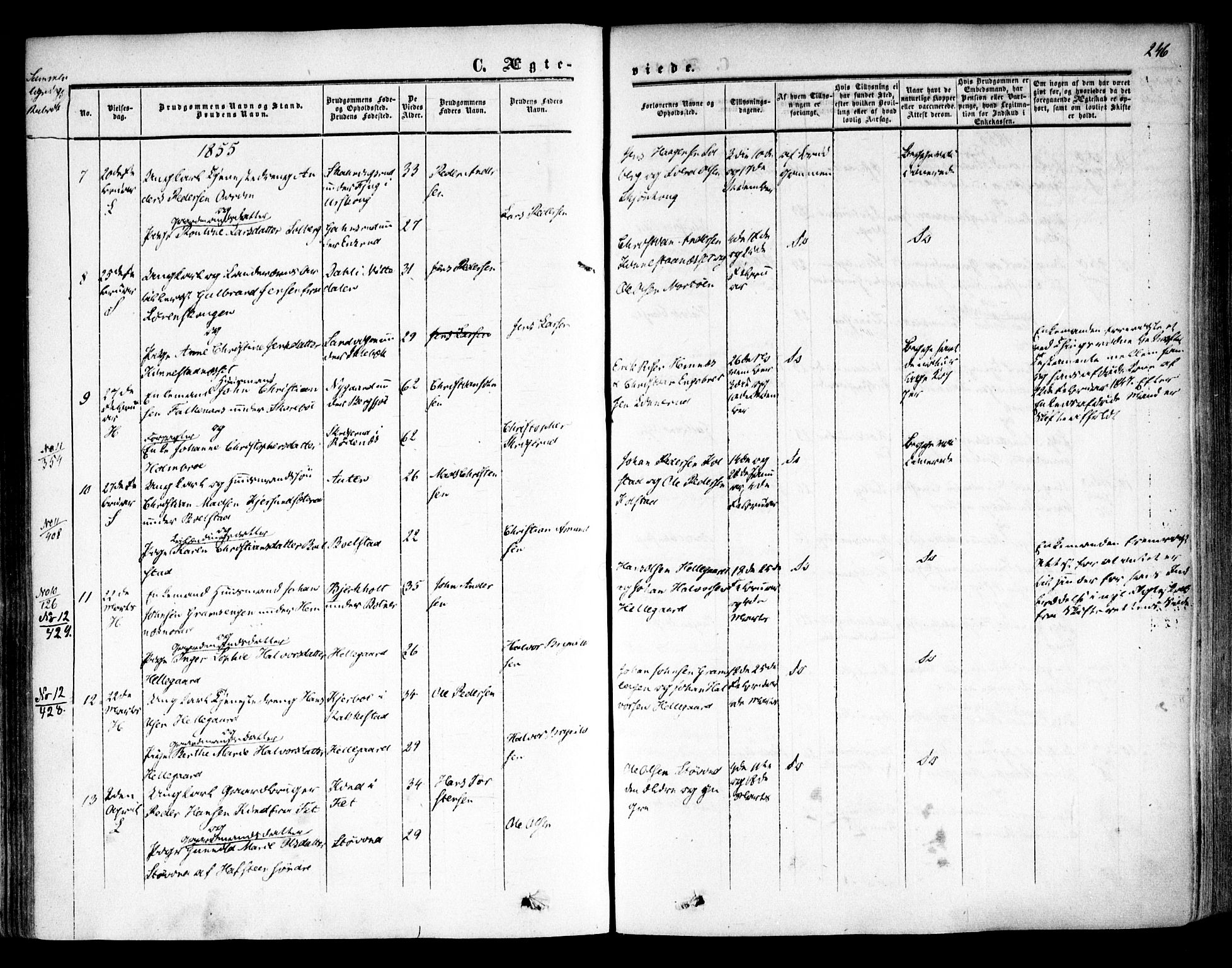 Høland prestekontor Kirkebøker, AV/SAO-A-10346a/F/Fa/L0010: Ministerialbok nr. I 10, 1854-1861, s. 246