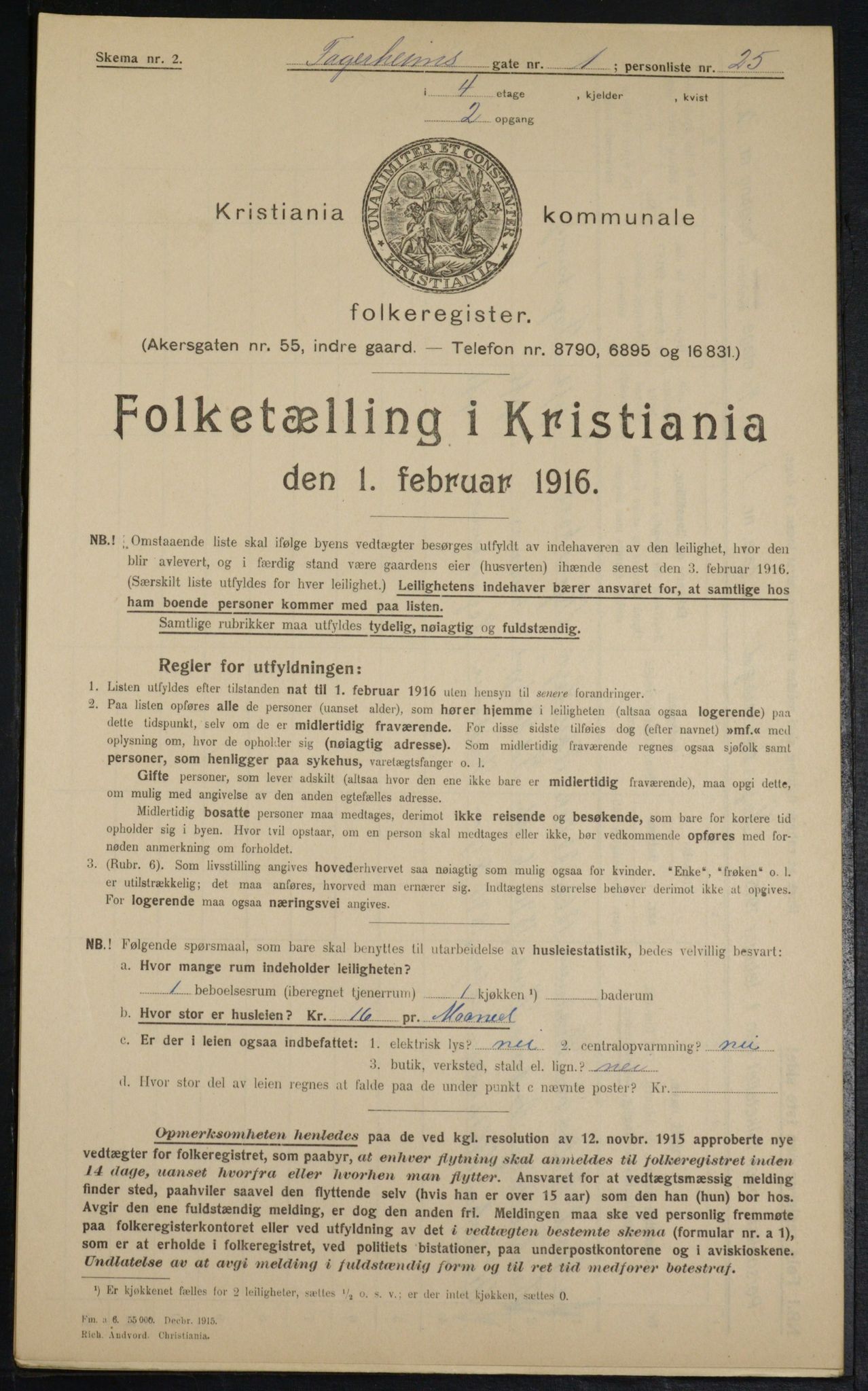OBA, Kommunal folketelling 1.2.1916 for Kristiania, 1916, s. 23452