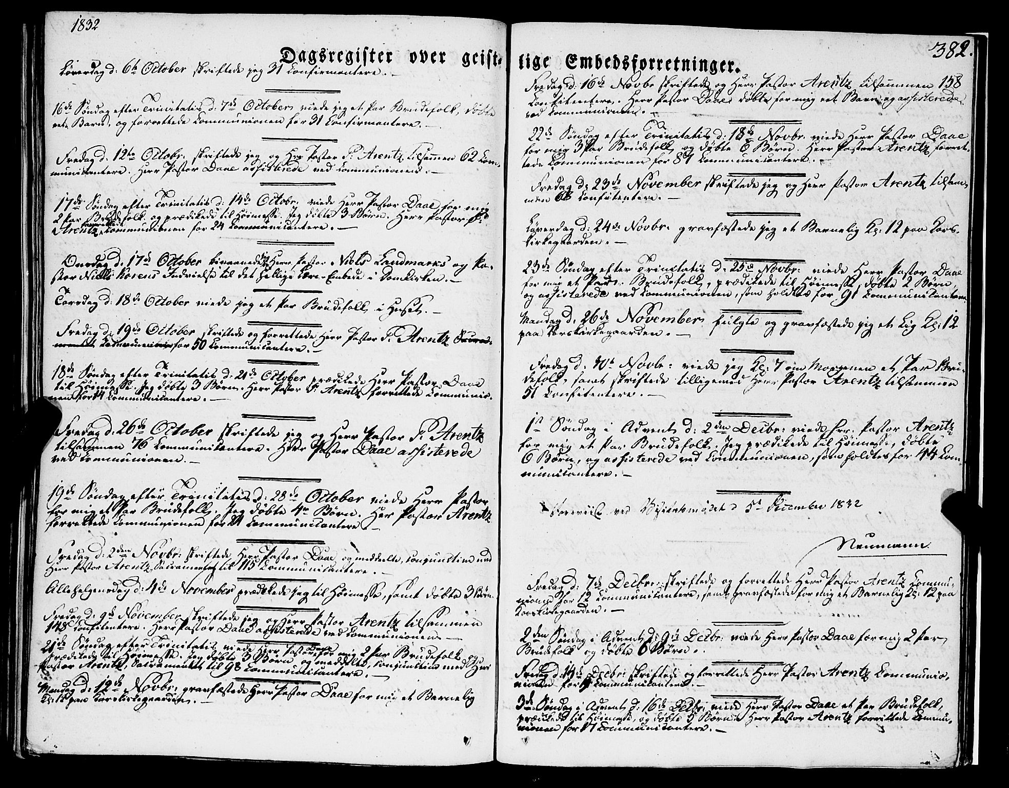 Korskirken sokneprestembete, AV/SAB-A-76101/H/Haa/L0050: Ministerialbok nr. F 1, 1821-1869, s. 382