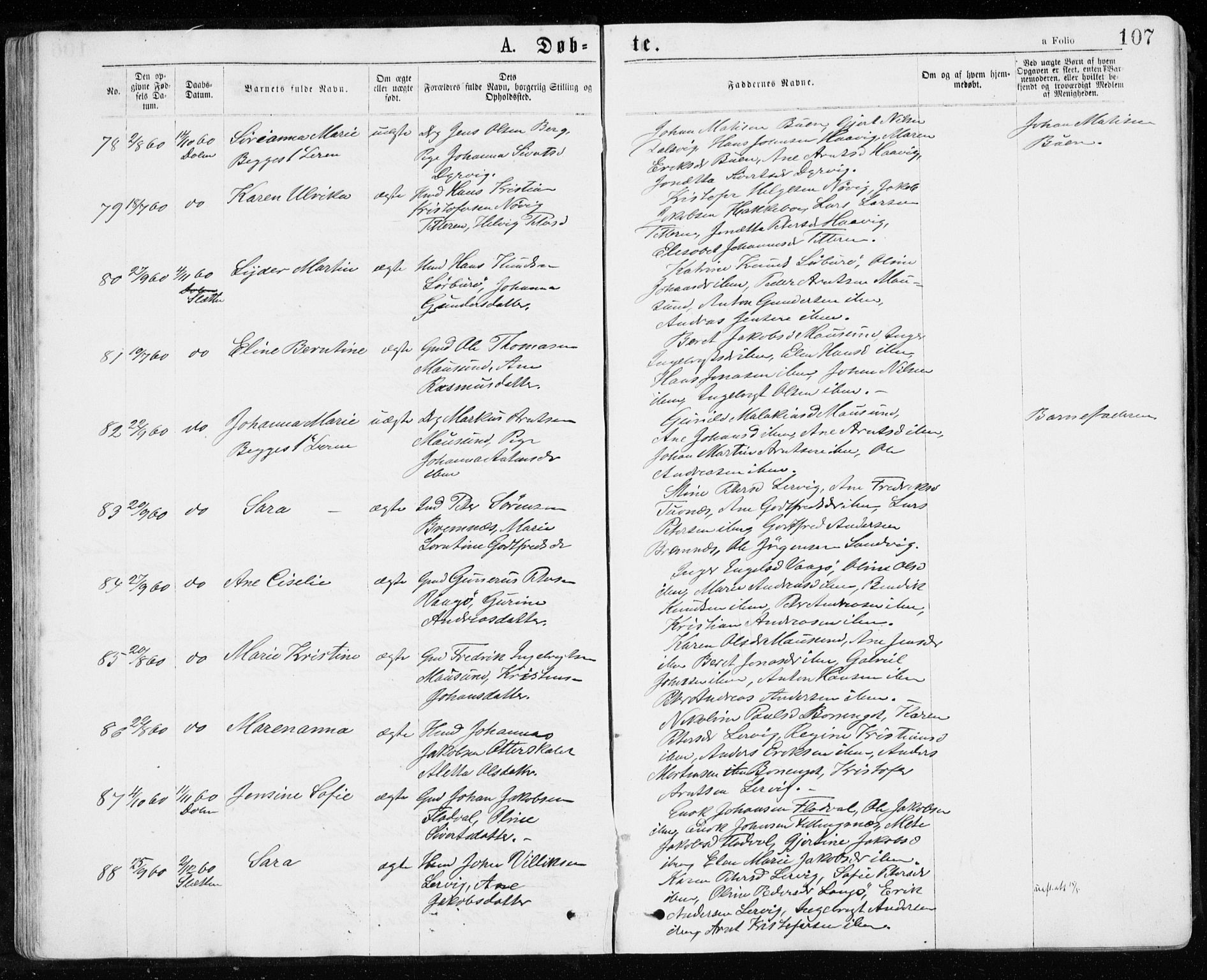Ministerialprotokoller, klokkerbøker og fødselsregistre - Sør-Trøndelag, SAT/A-1456/640/L0576: Ministerialbok nr. 640A01, 1846-1876, s. 107