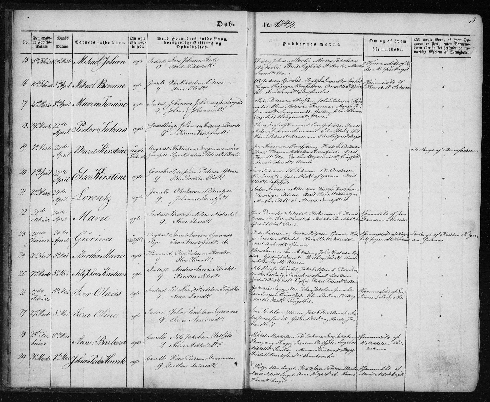 Ministerialprotokoller, klokkerbøker og fødselsregistre - Nordland, AV/SAT-A-1459/827/L0391: Ministerialbok nr. 827A03, 1842-1852, s. 3