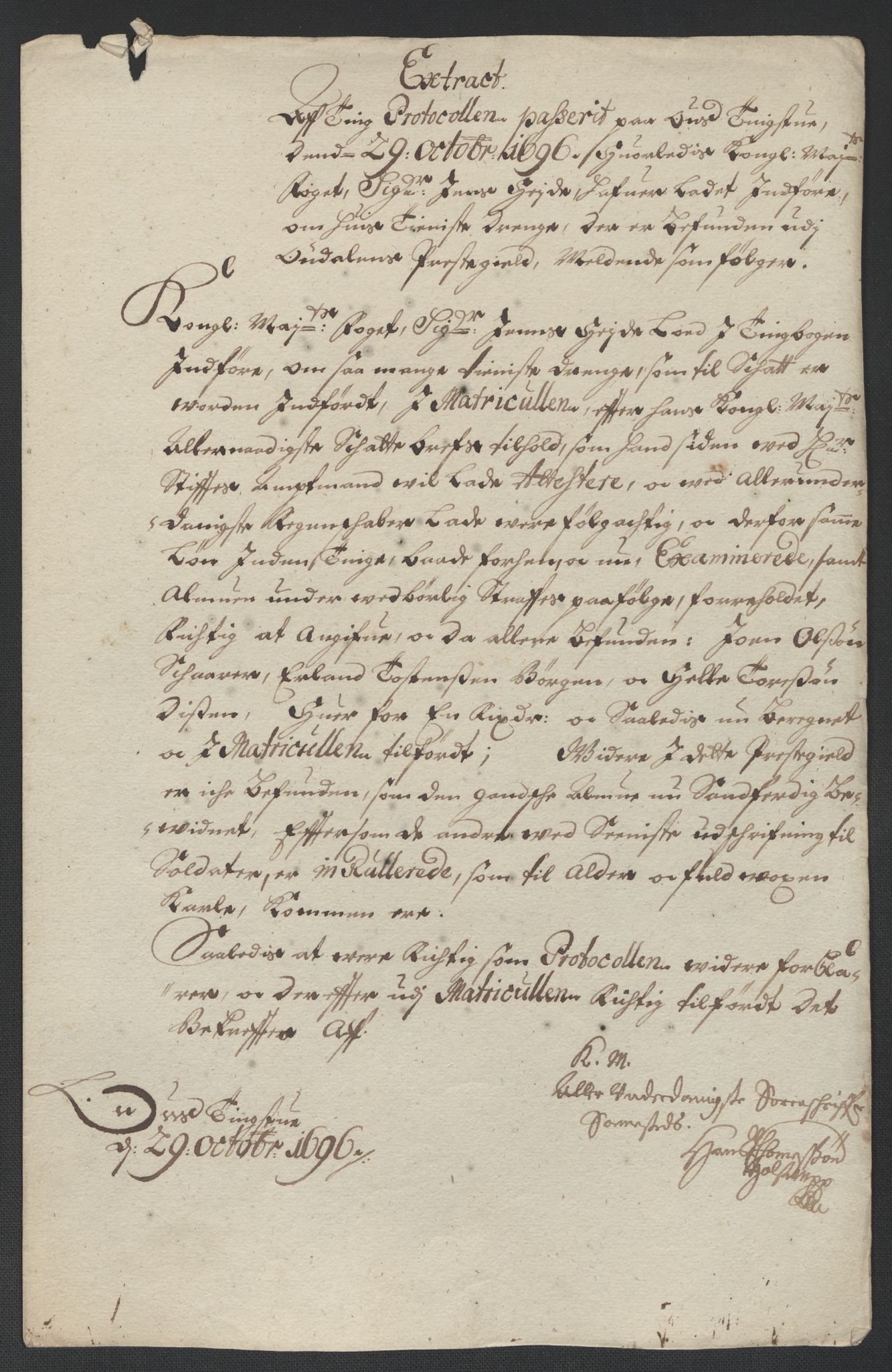 Rentekammeret inntil 1814, Reviderte regnskaper, Fogderegnskap, RA/EA-4092/R13/L0834: Fogderegnskap Solør, Odal og Østerdal, 1696, s. 297