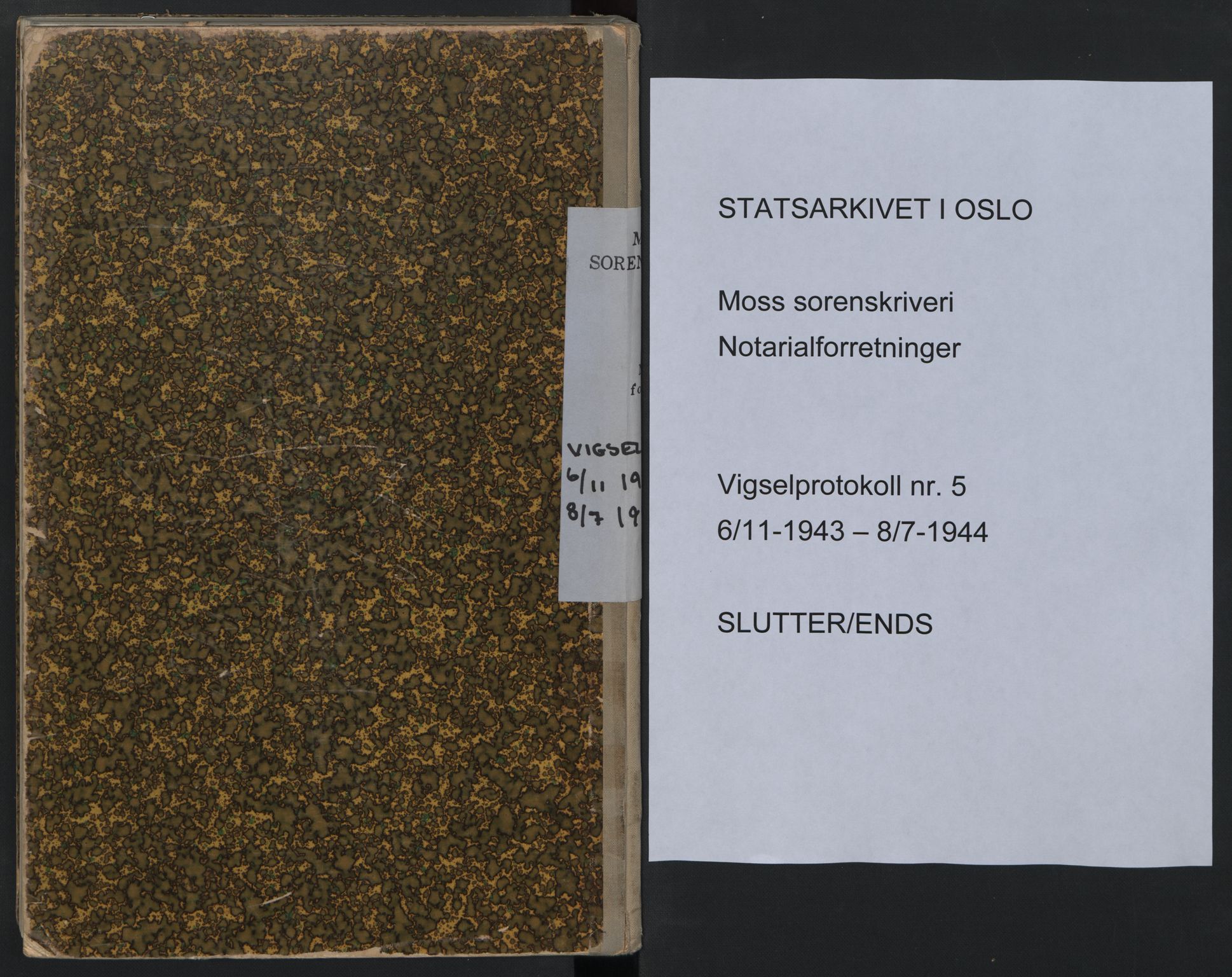 Moss sorenskriveri, SAO/A-10168, 1943-1944