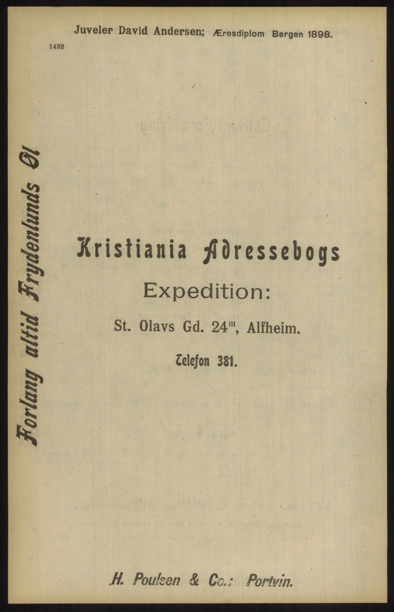 Kristiania/Oslo adressebok, PUBL/-, 1904, s. 1432