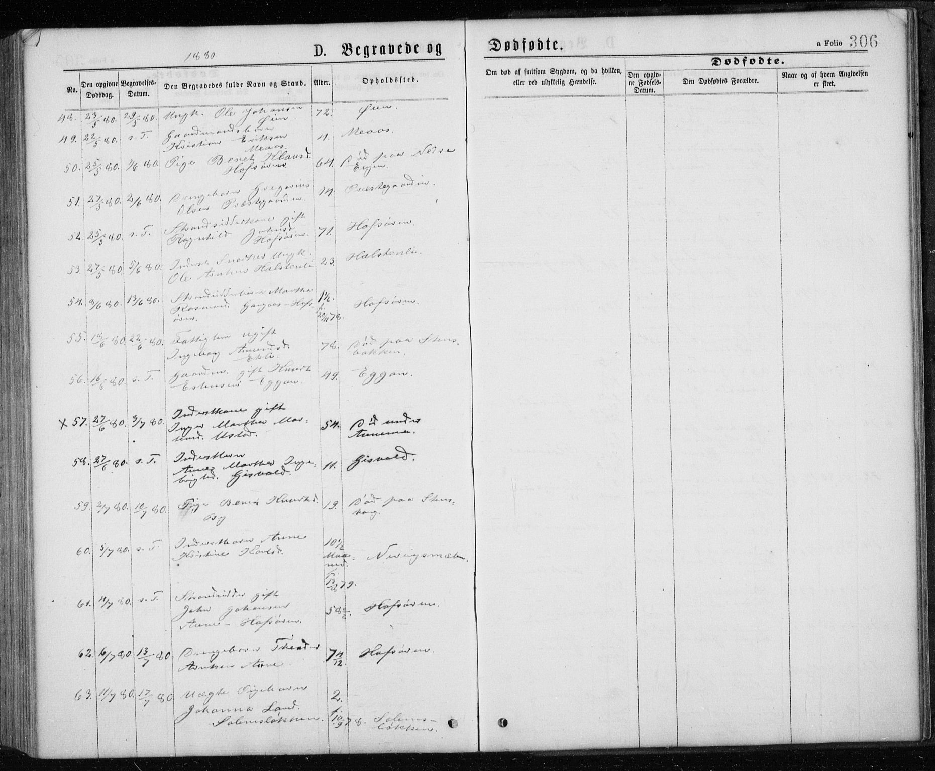 Ministerialprotokoller, klokkerbøker og fødselsregistre - Sør-Trøndelag, AV/SAT-A-1456/668/L0817: Klokkerbok nr. 668C06, 1873-1884, s. 306