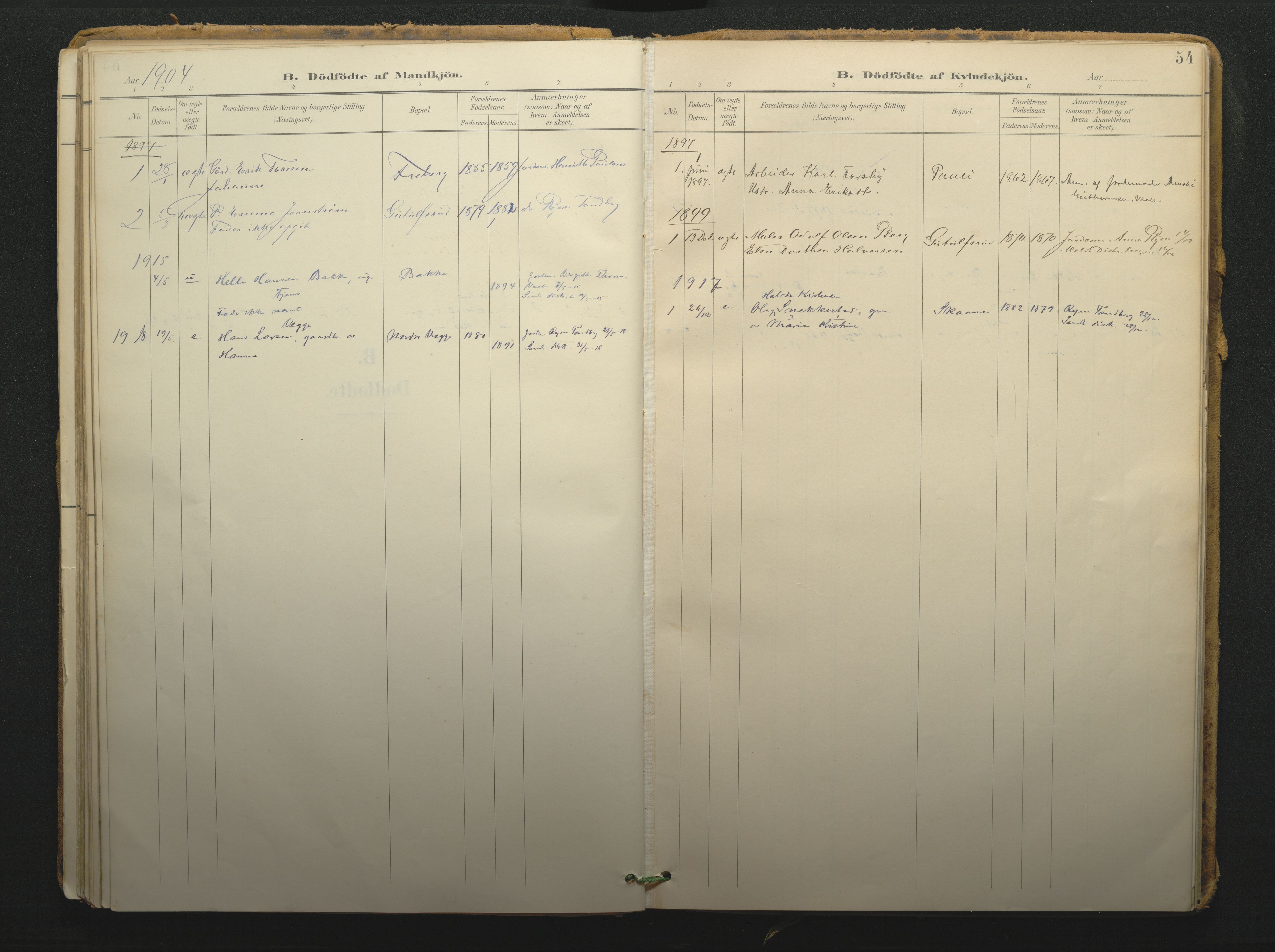Borre kirkebøker, AV/SAKO-A-338/F/Fc/L0003: Ministerialbok nr. III 3, 1896-1919, s. 54
