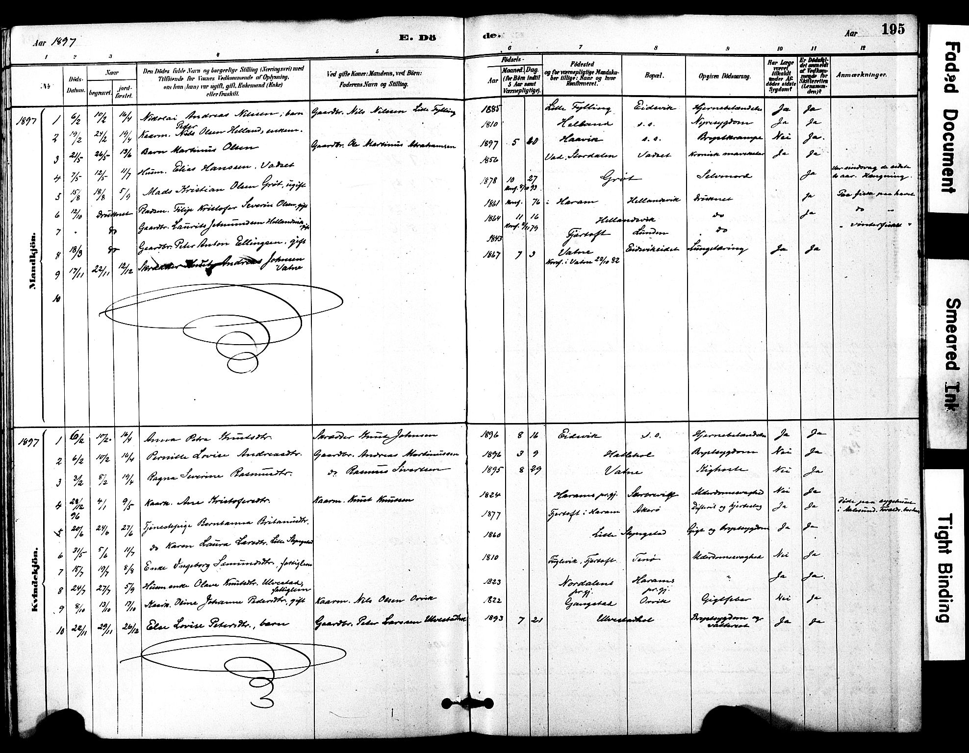 Ministerialprotokoller, klokkerbøker og fødselsregistre - Møre og Romsdal, AV/SAT-A-1454/525/L0374: Ministerialbok nr. 525A04, 1880-1899, s. 195