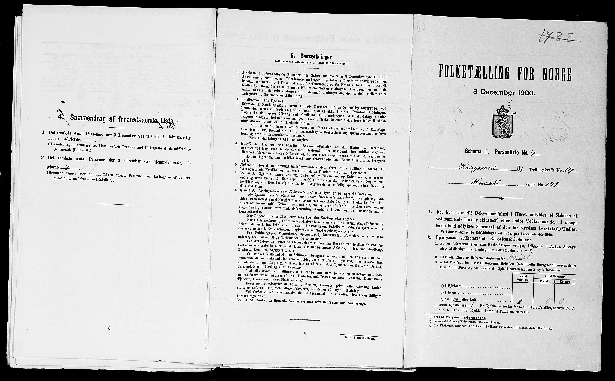SAST, Folketelling 1900 for 1106 Haugesund kjøpstad, 1900, s. 2192