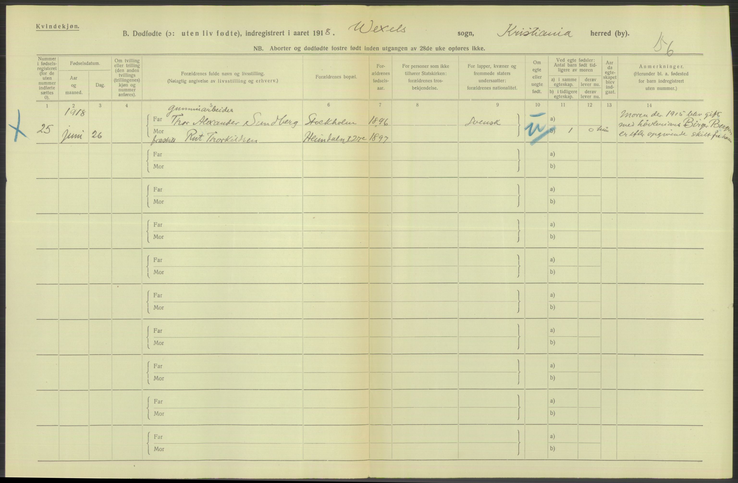 Statistisk sentralbyrå, Sosiodemografiske emner, Befolkning, RA/S-2228/D/Df/Dfb/Dfbh/L0011: Kristiania: Døde, dødfødte, 1918, s. 720