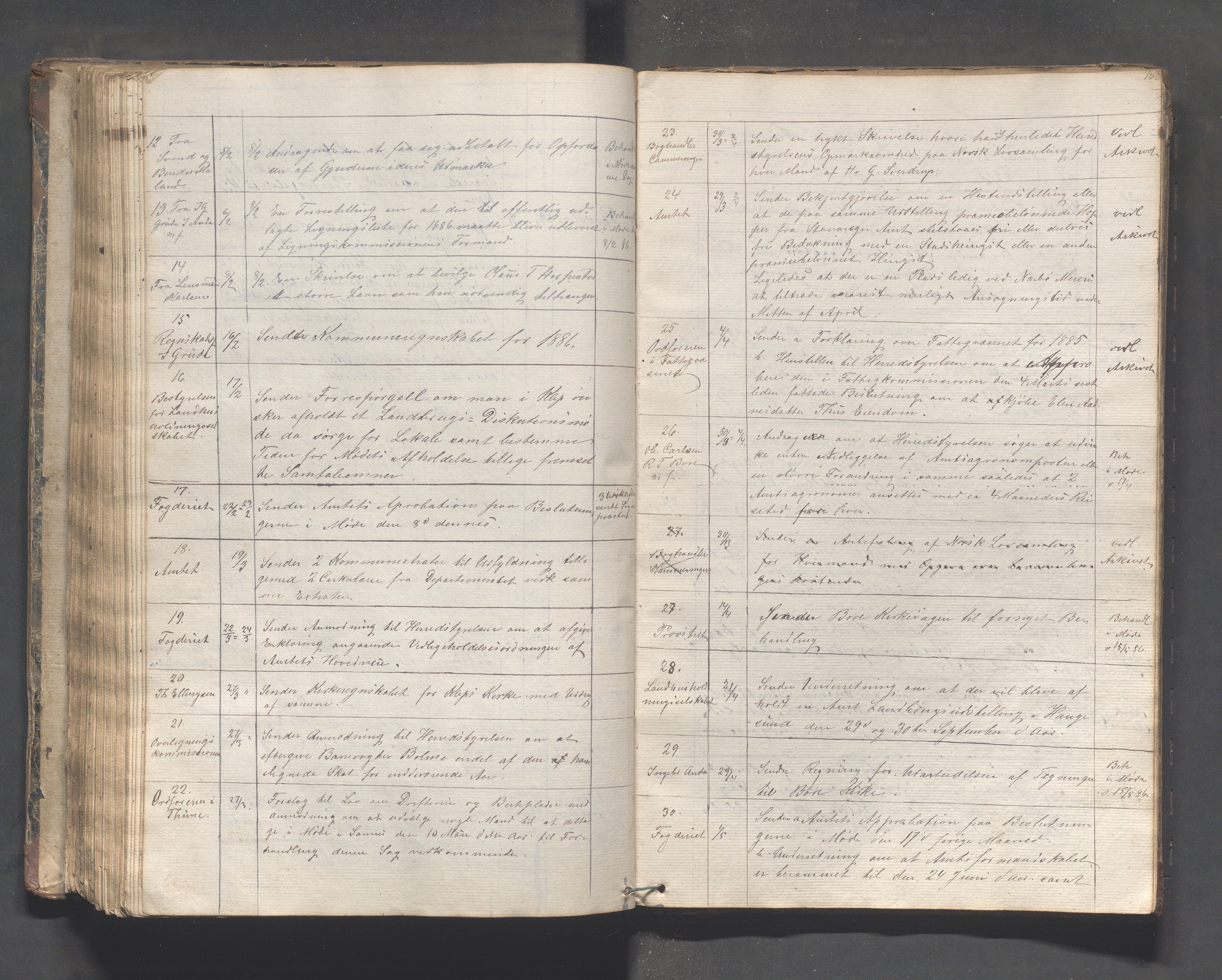 Klepp kommune - Formannskapet, IKAR/K-100277/C/L0001: Brevjournal, 1837-1889, s. 168