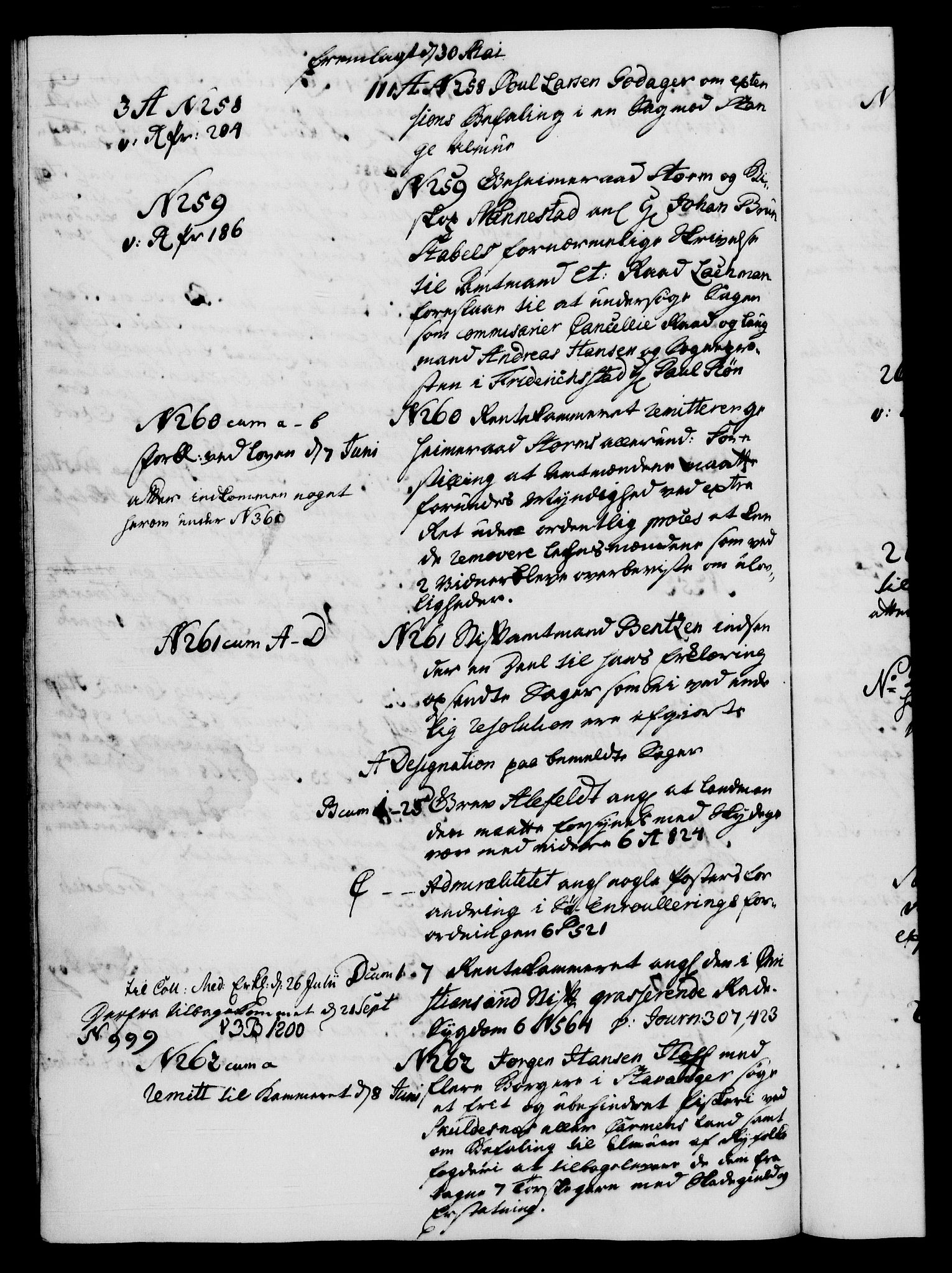 Danske Kanselli 1572-1799, AV/RA-EA-3023/I/Ia/L0001: 3. departements journal, 1771