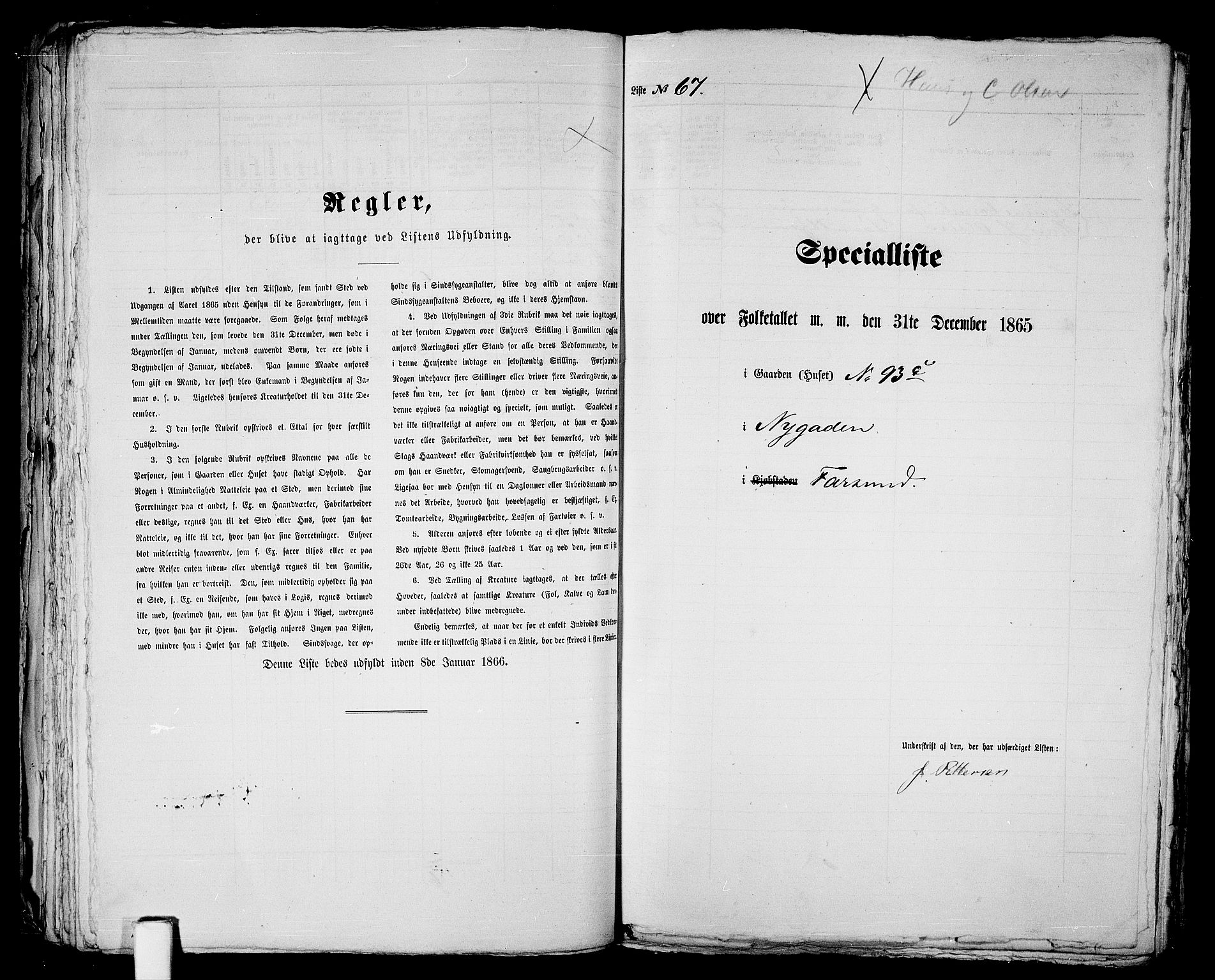 RA, Folketelling 1865 for 1003B Vanse prestegjeld, Farsund ladested, 1865, s. 140