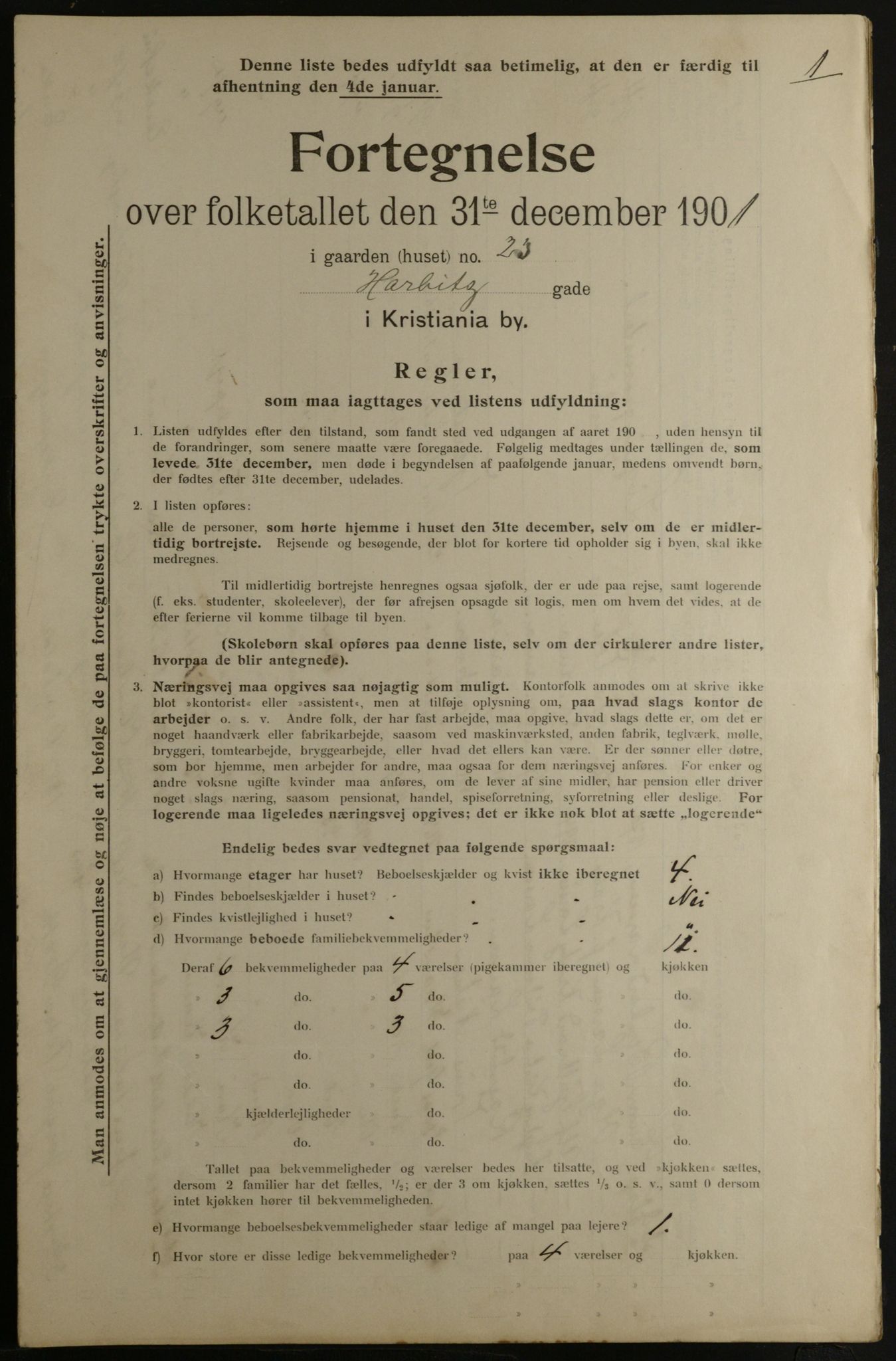 OBA, Kommunal folketelling 31.12.1901 for Kristiania kjøpstad, 1901, s. 12460