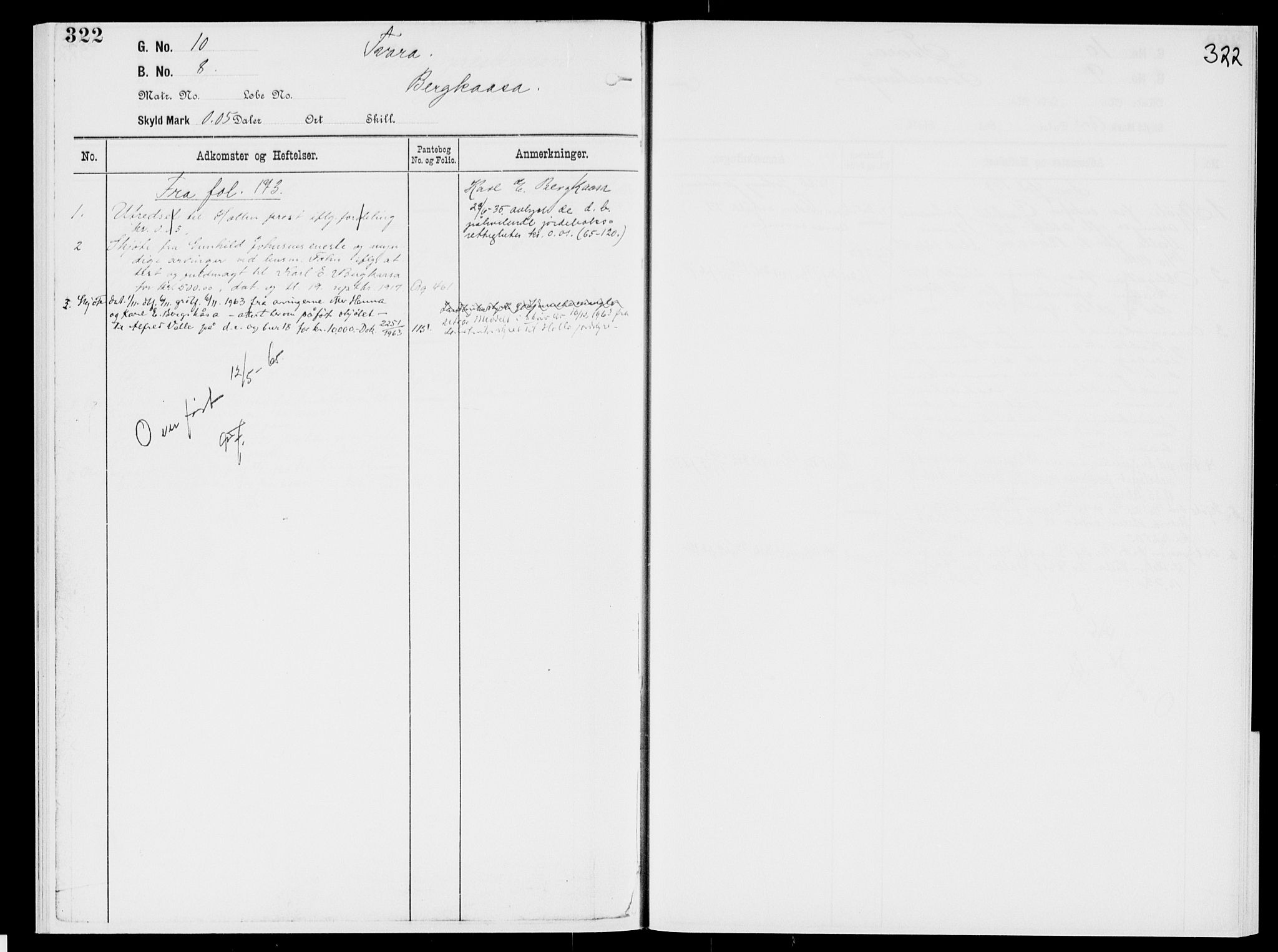 Nedre Telemark sorenskriveri, SAKO/A-135/G/Gb/Gbg/L0001: Panteregister nr. VII 1, s. 322