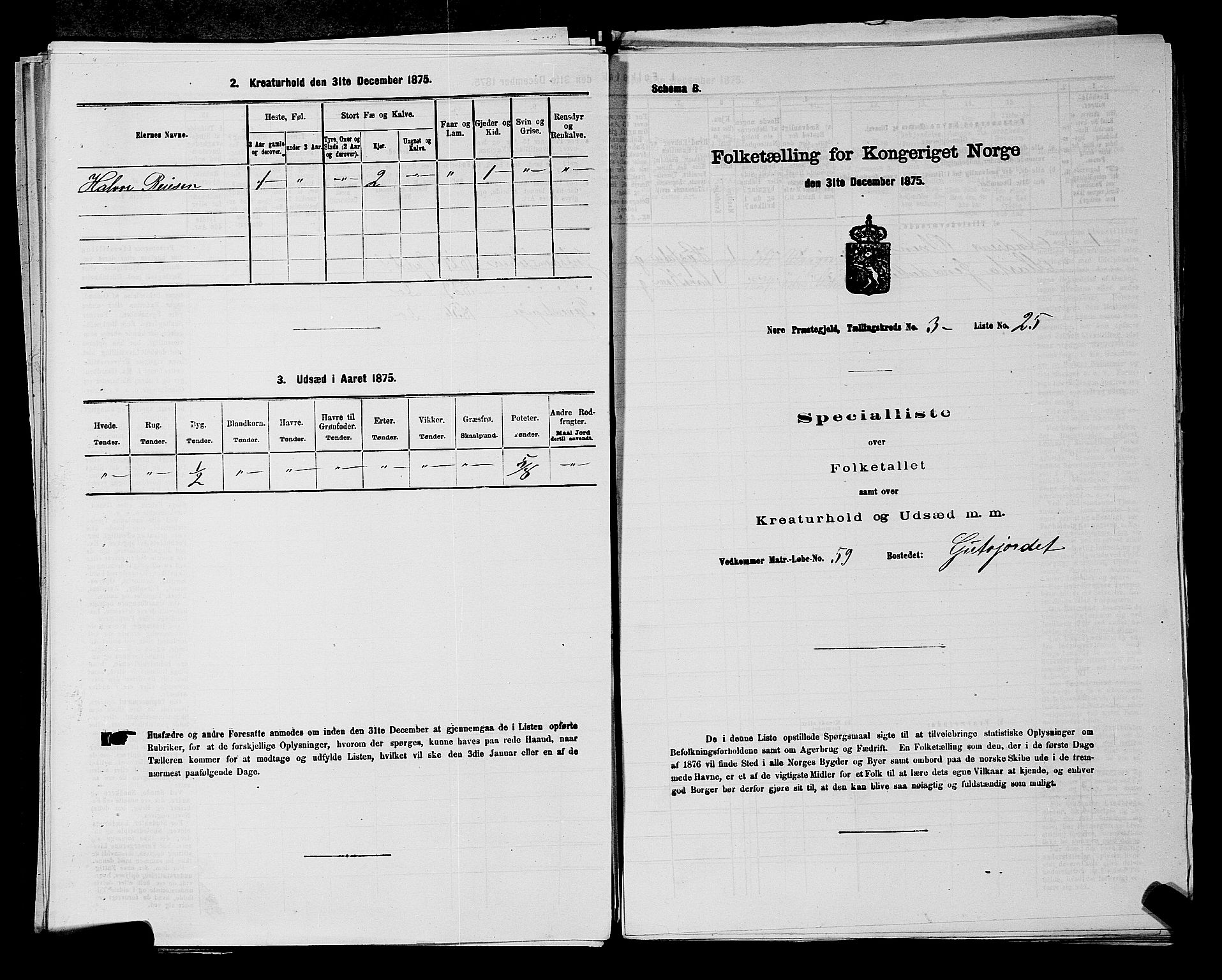 SAKO, Folketelling 1875 for 0633P Nore prestegjeld, 1875, s. 406