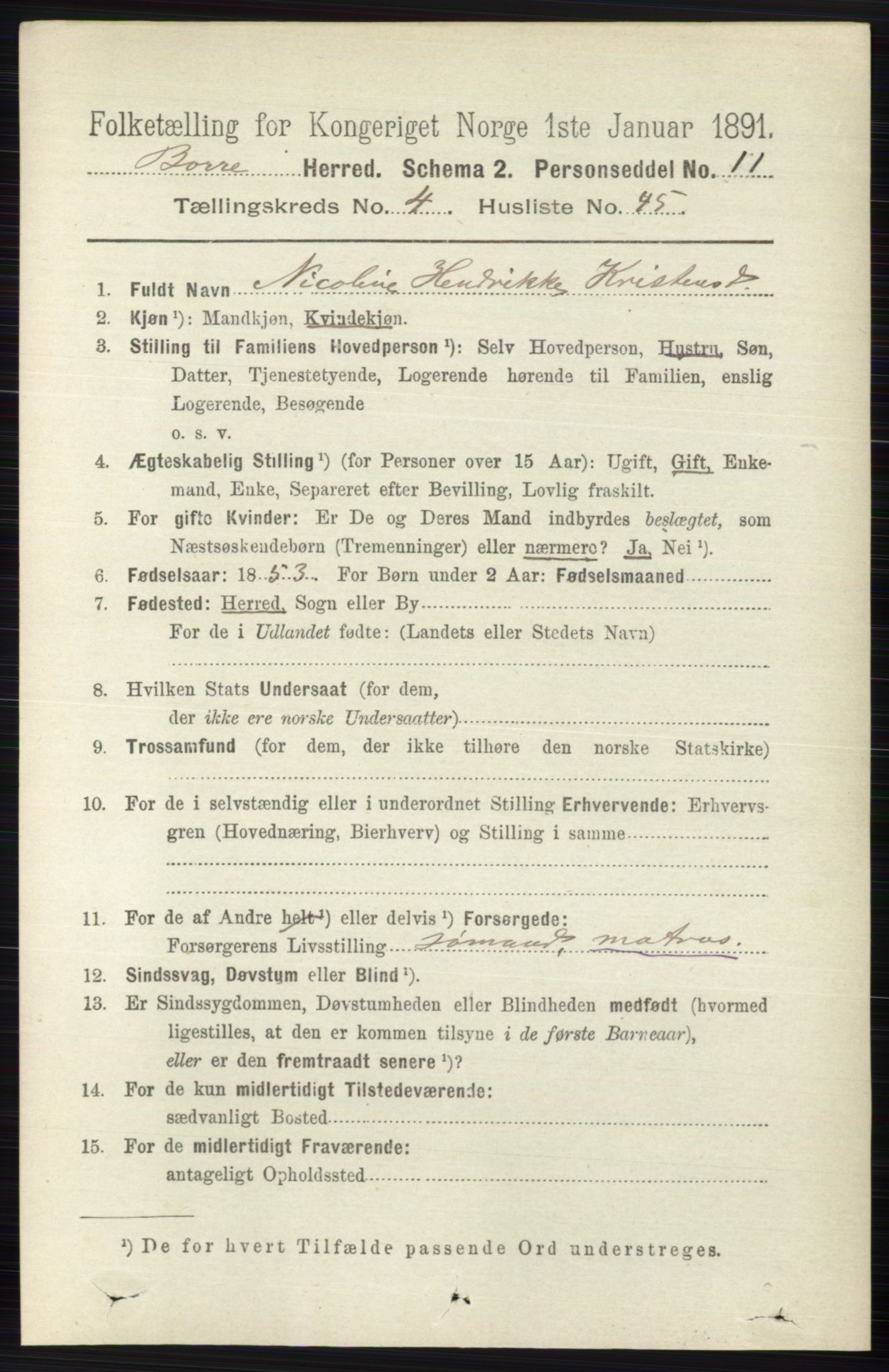 RA, Folketelling 1891 for 0717 Borre herred, 1891, s. 1915