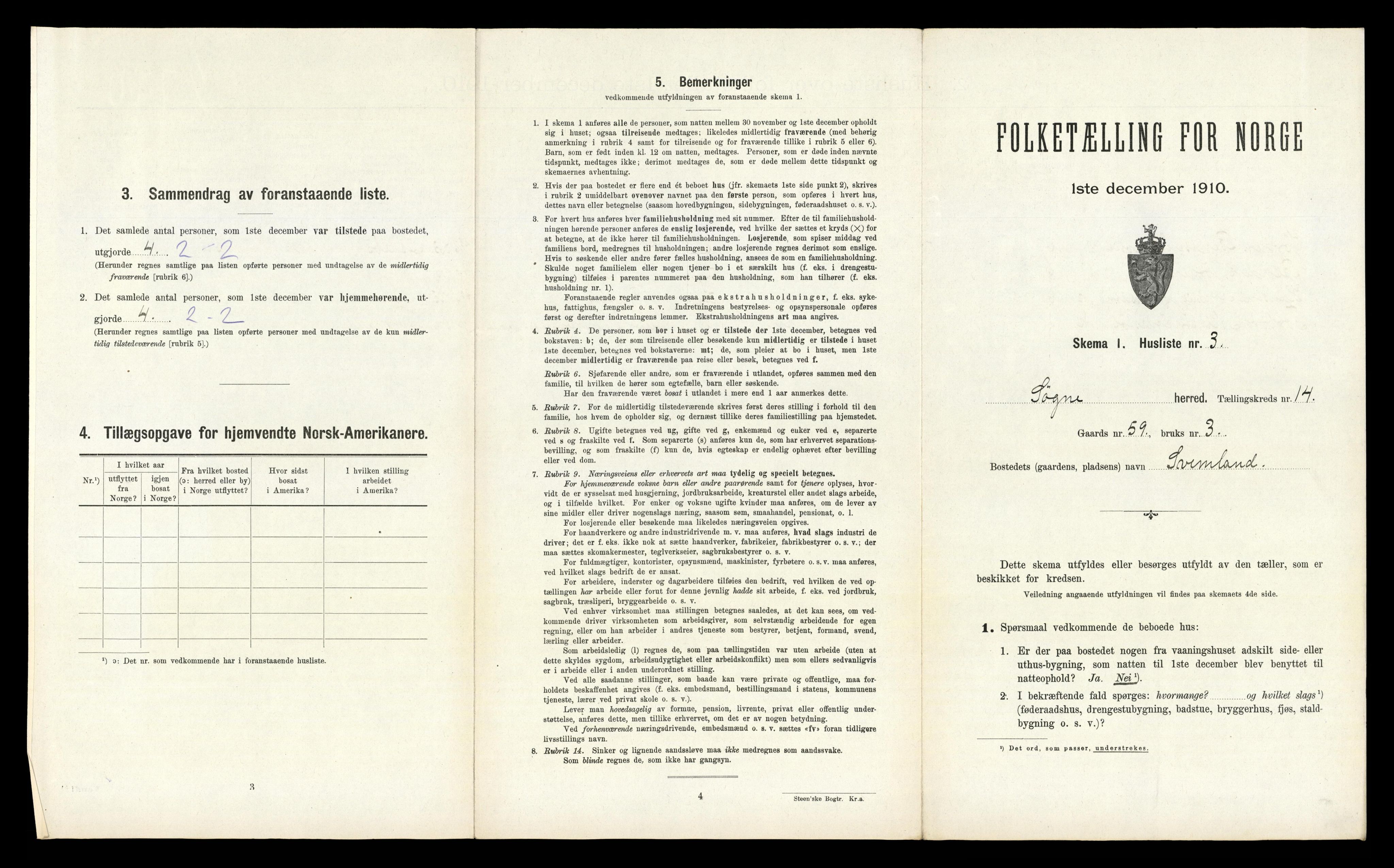 RA, Folketelling 1910 for 1018 Søgne herred, 1910, s. 1216