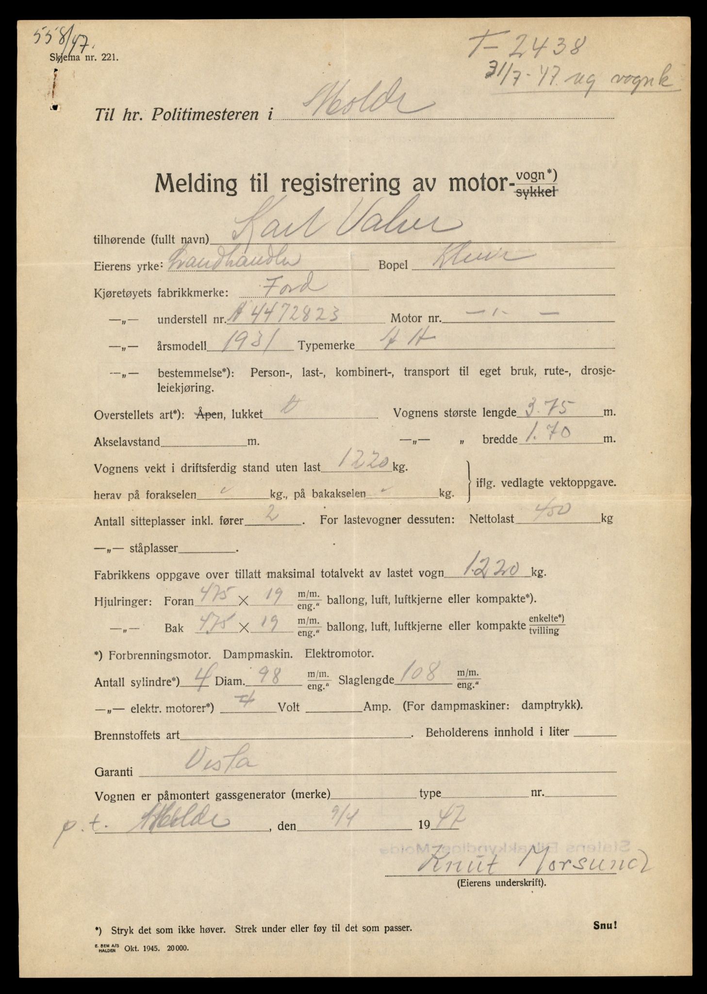 Møre og Romsdal vegkontor - Ålesund trafikkstasjon, AV/SAT-A-4099/F/Fe/L0034: Registreringskort for kjøretøy T 12500 - T 12652, 1927-1998, s. 1246