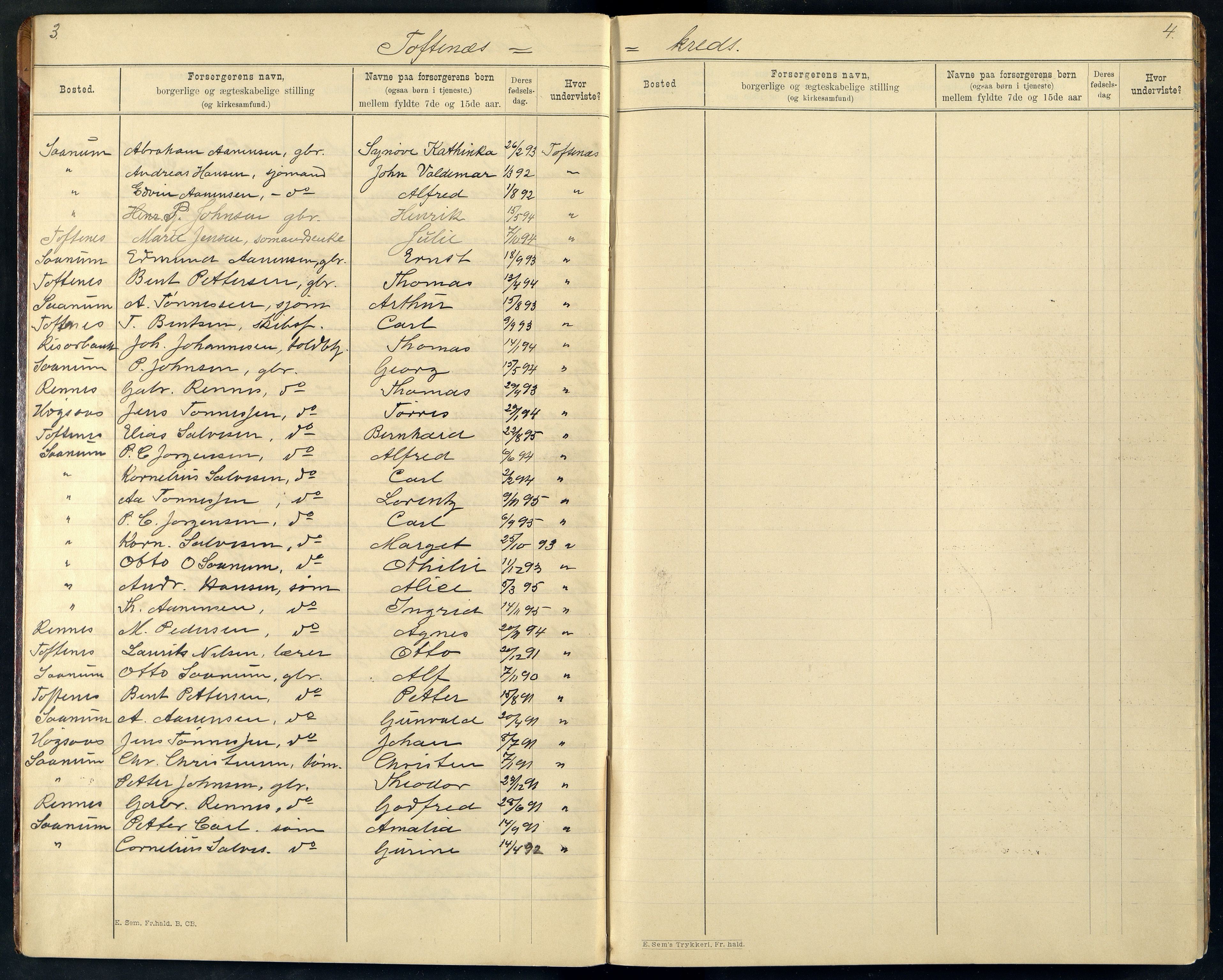 Halse og Harkmark kommune - Skolestyret, ARKSOR/1002HH510/G/L0003: Protokoll over skolepliktige barn (d), 1905