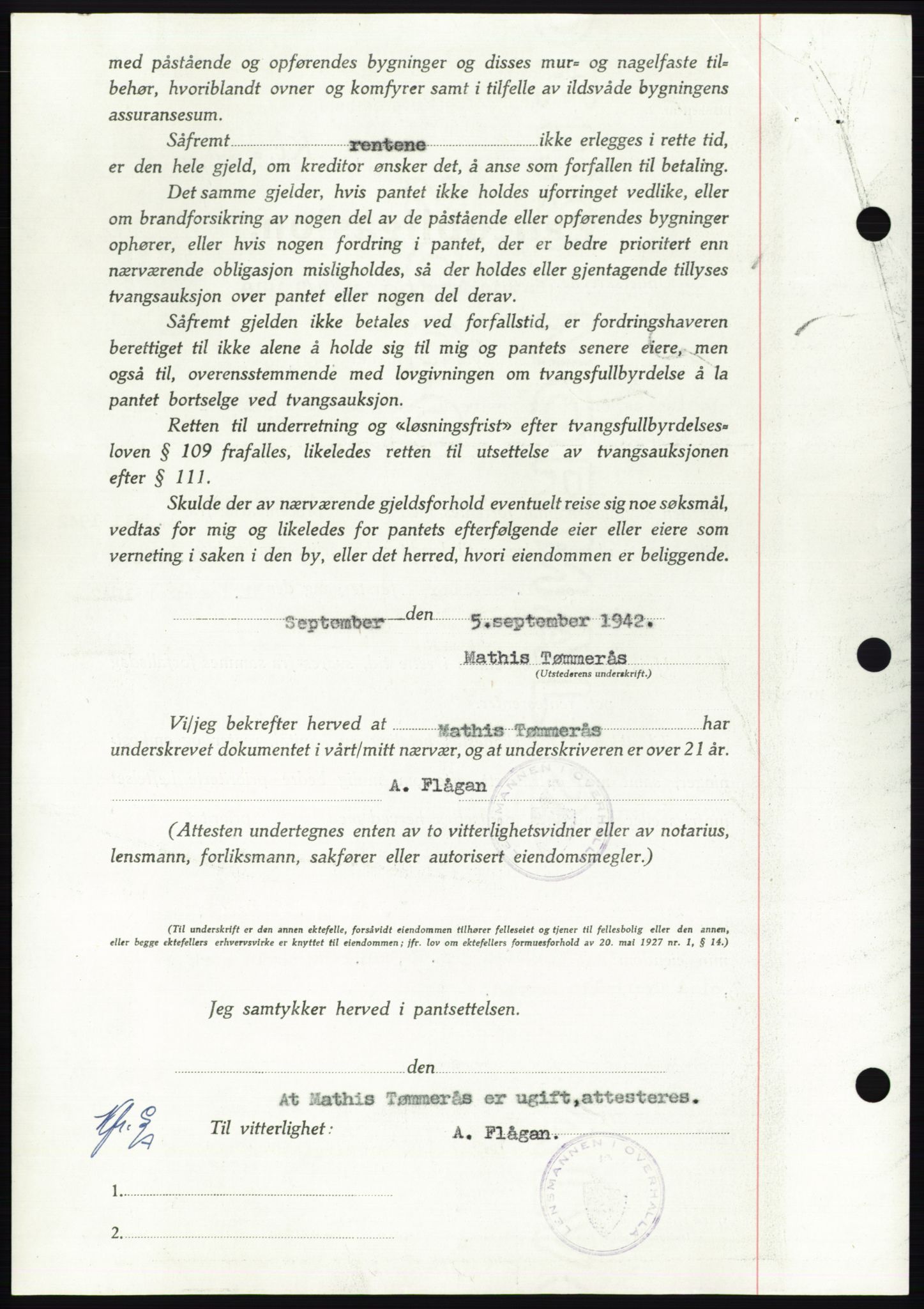 Namdal sorenskriveri, SAT/A-4133/1/2/2C: Pantebok nr. -, 1942-1943, Dagboknr: 2538/1942