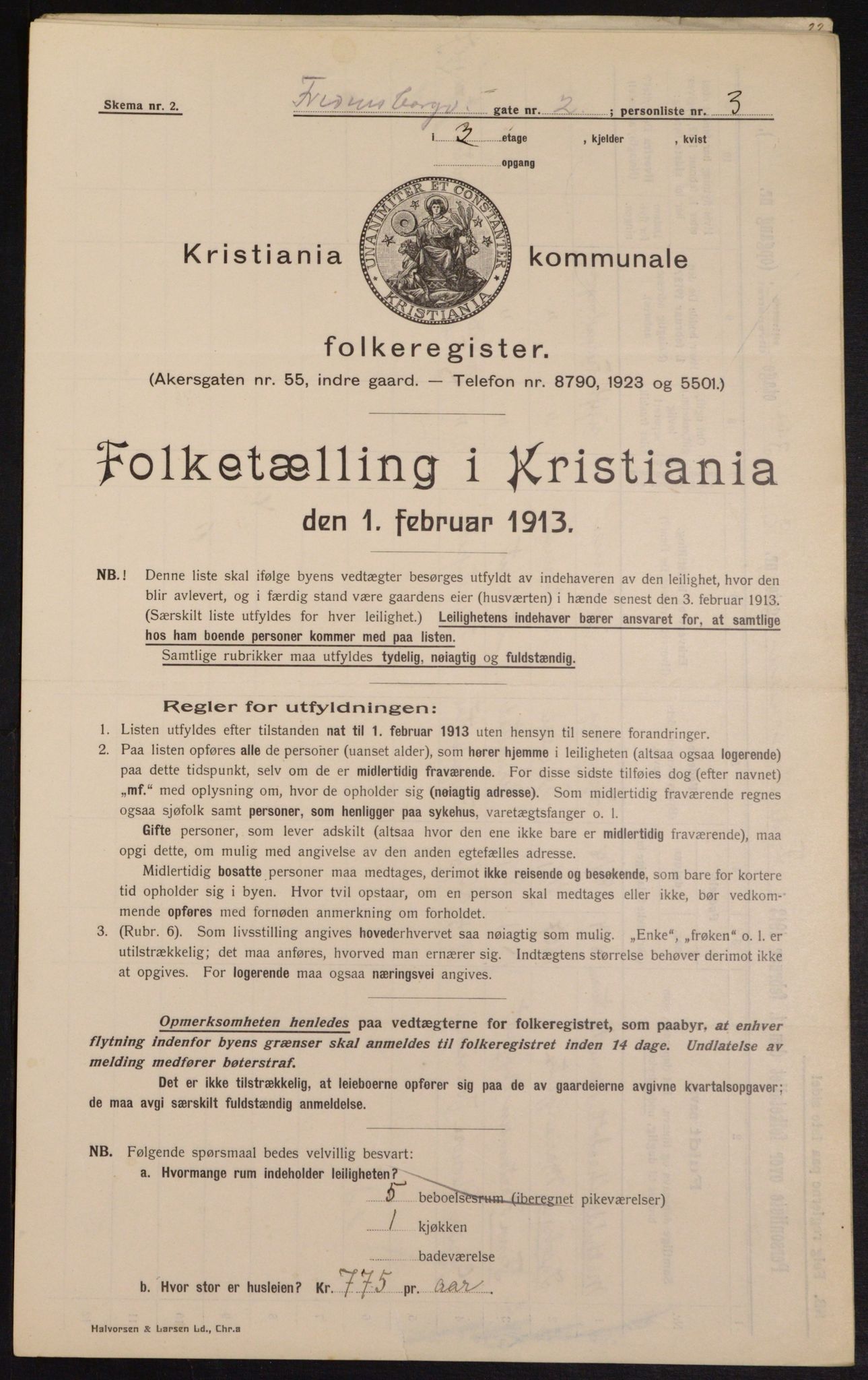 OBA, Kommunal folketelling 1.2.1913 for Kristiania, 1913, s. 25684