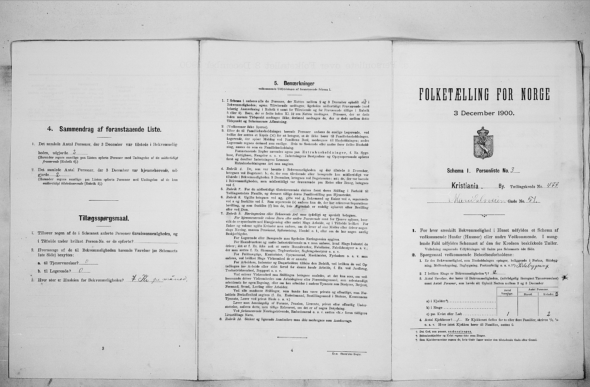 SAO, Folketelling 1900 for 0301 Kristiania kjøpstad, 1900, s. 56012