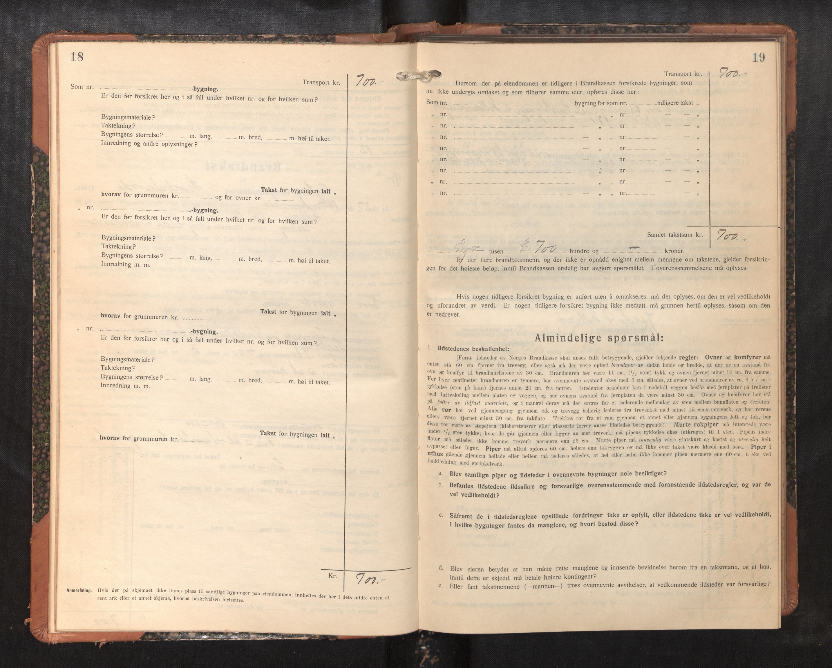 Lensmannen i Askøy, AV/SAB-A-31001/0012/L0009: Branntakstprotokoll, skjematakst, 1927-1934, s. 18-19