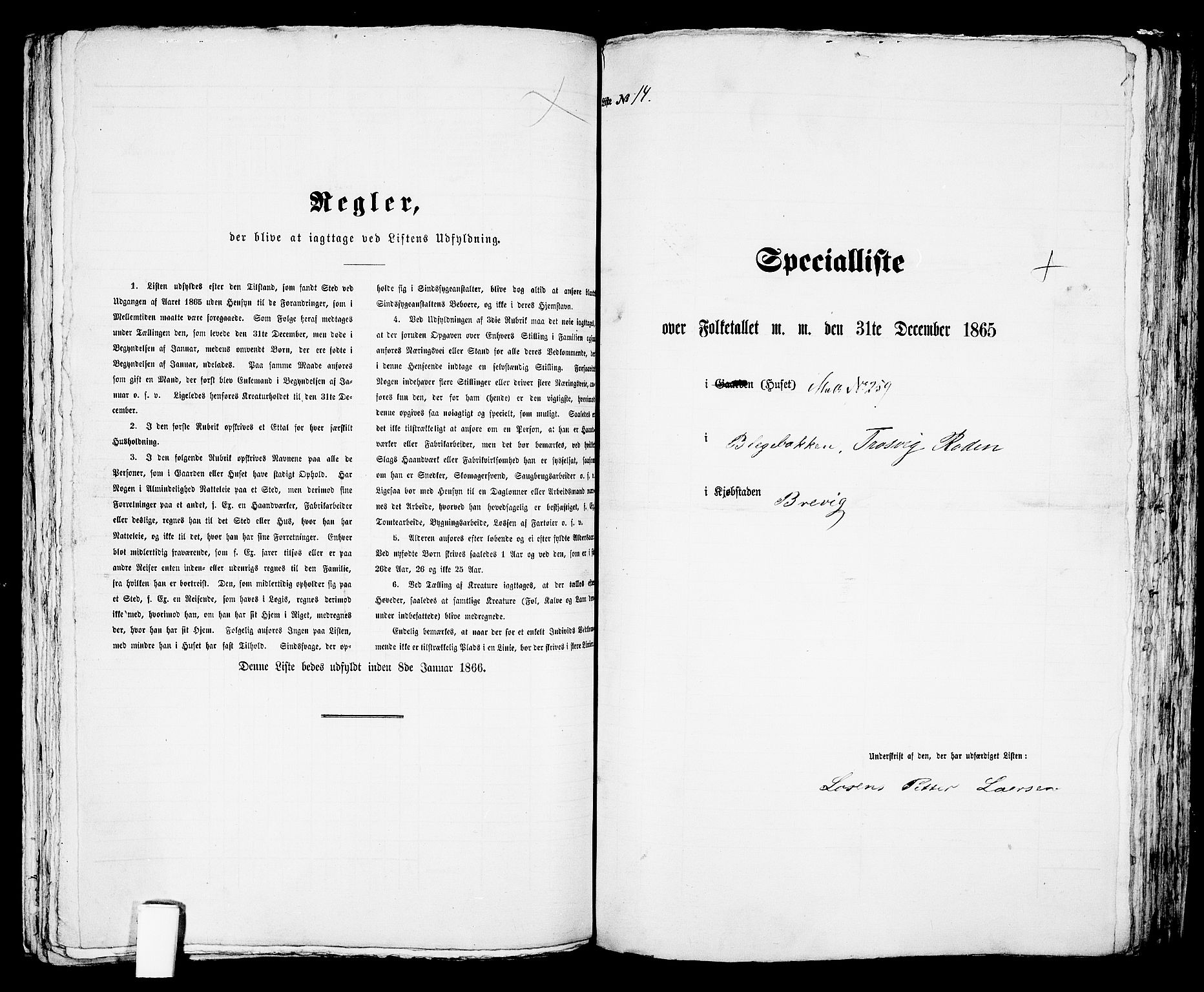 RA, Folketelling 1865 for 0804P Brevik prestegjeld, 1865, s. 587