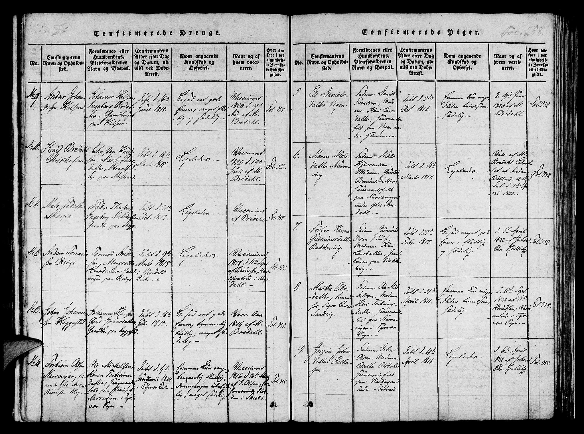 Nedstrand sokneprestkontor, AV/SAST-A-101841/01/IV: Ministerialbok nr. A 6, 1816-1838, s. 258