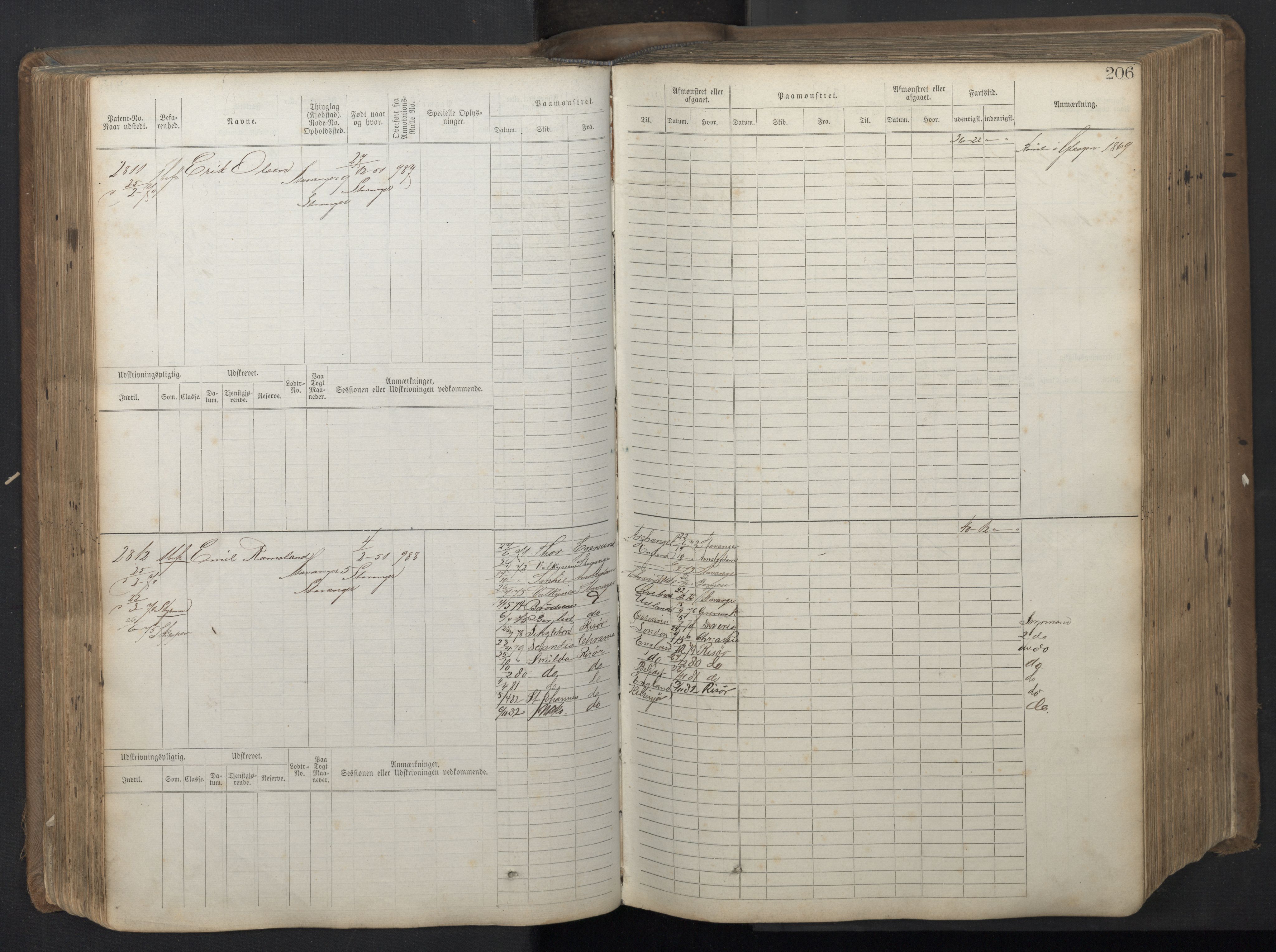 Stavanger sjømannskontor, AV/SAST-A-102006/F/Fb/Fbb/L0018: Sjøfartshovedrulle patnentnr. 2402-3602 (dublett), 1869, s. 210