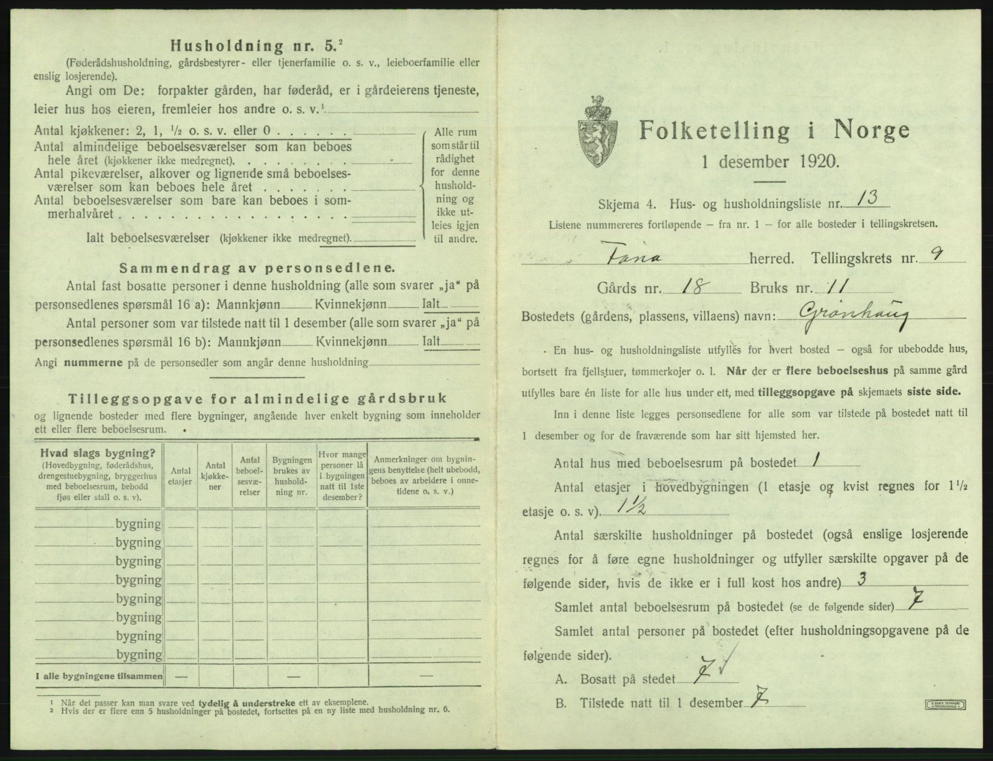 SAB, Folketelling 1920 for 1249 Fana herred, 1920, s. 1636
