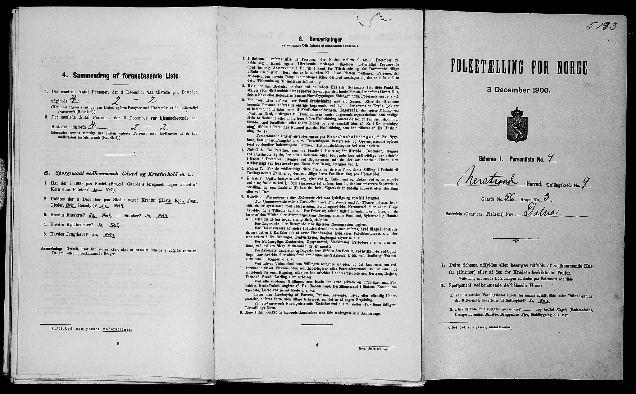 SAST, Folketelling 1900 for 1139 Nedstrand herred, 1900, s. 510