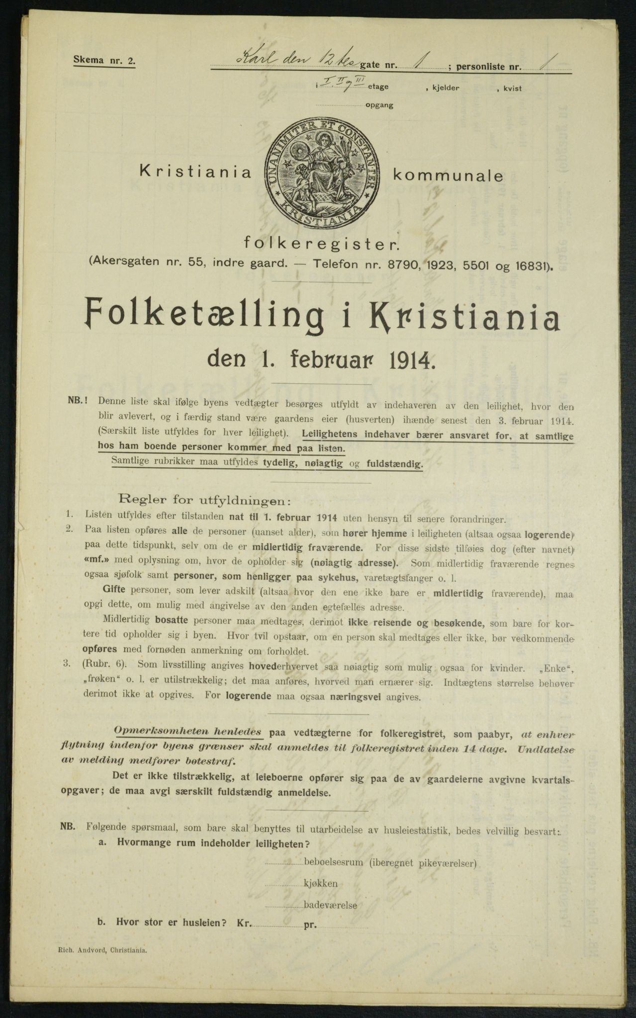 OBA, Kommunal folketelling 1.2.1914 for Kristiania, 1914, s. 48245